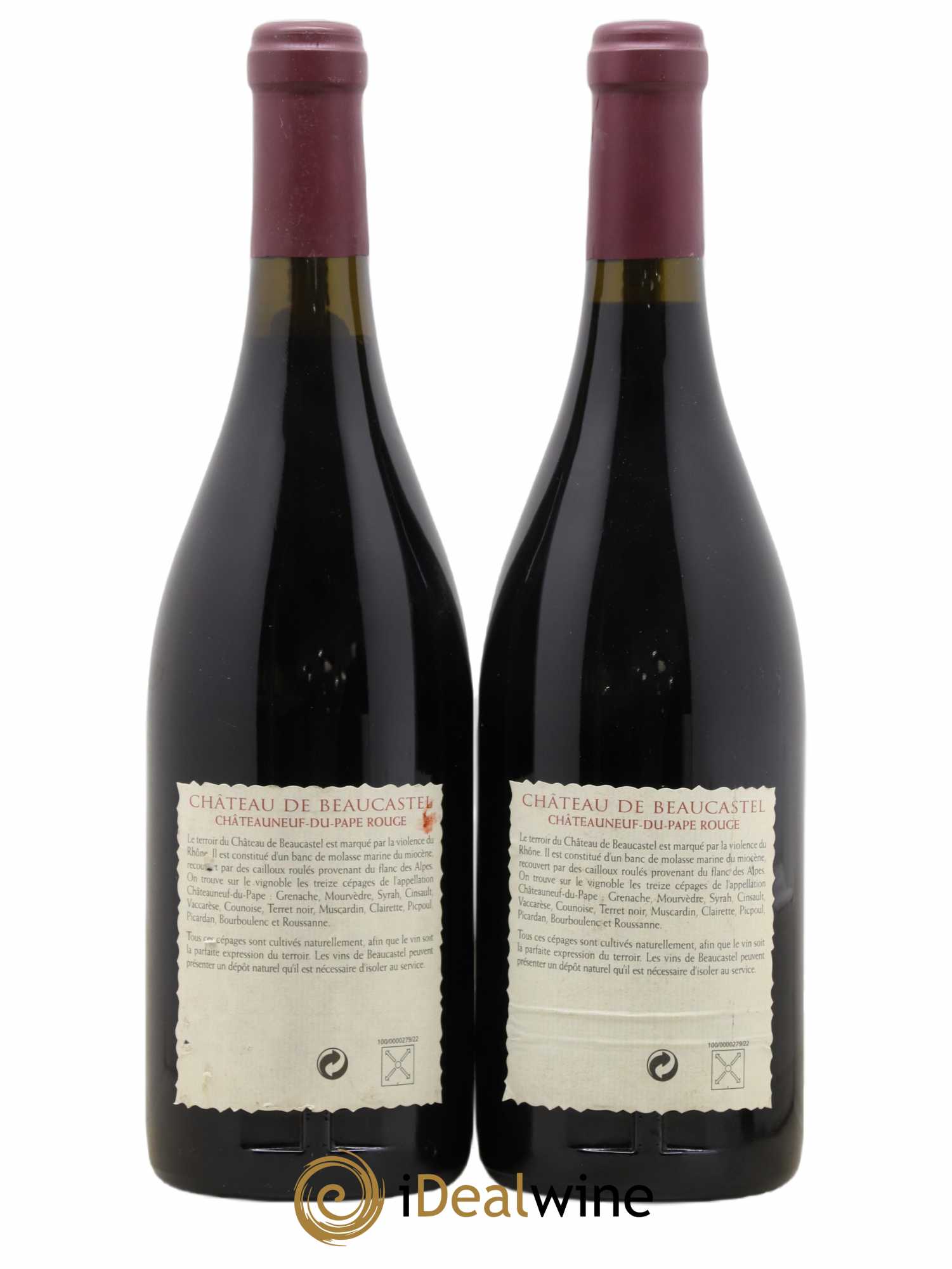Châteauneuf-du-Pape Château de Beaucastel Famille Perrin 2000 - Lot de 2 bouteilles - 1