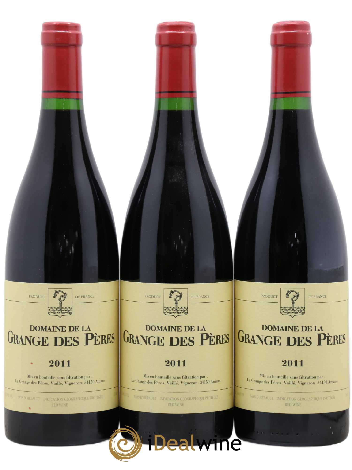 Pays d'Hérault Grange des Pères Laurent Vaillé 2011 - Lot de 3 bouteilles - 0