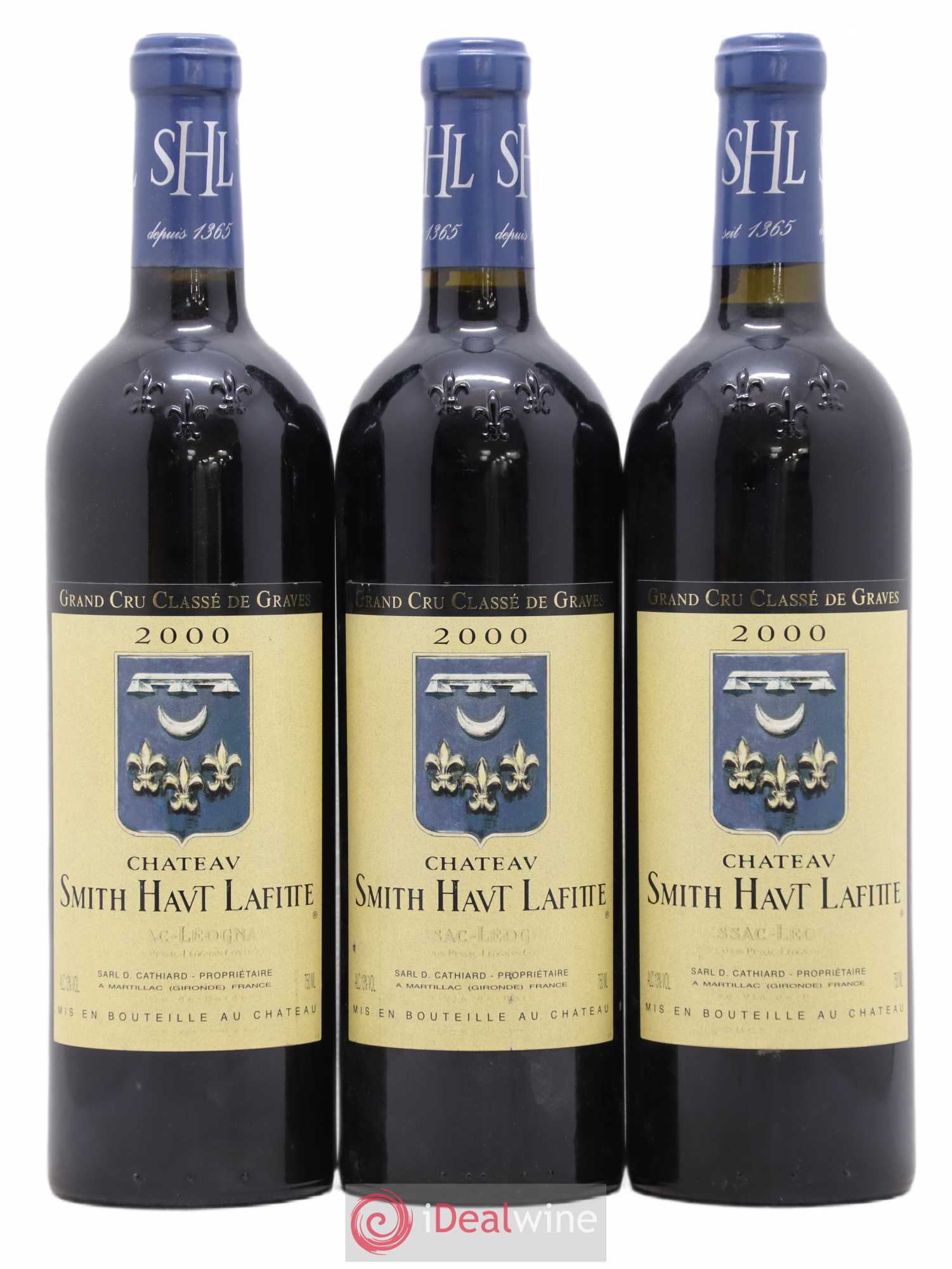 Château Smith Haut Lafitte Cru Classé de Graves 2000 - Lot de 3 bouteilles - 0