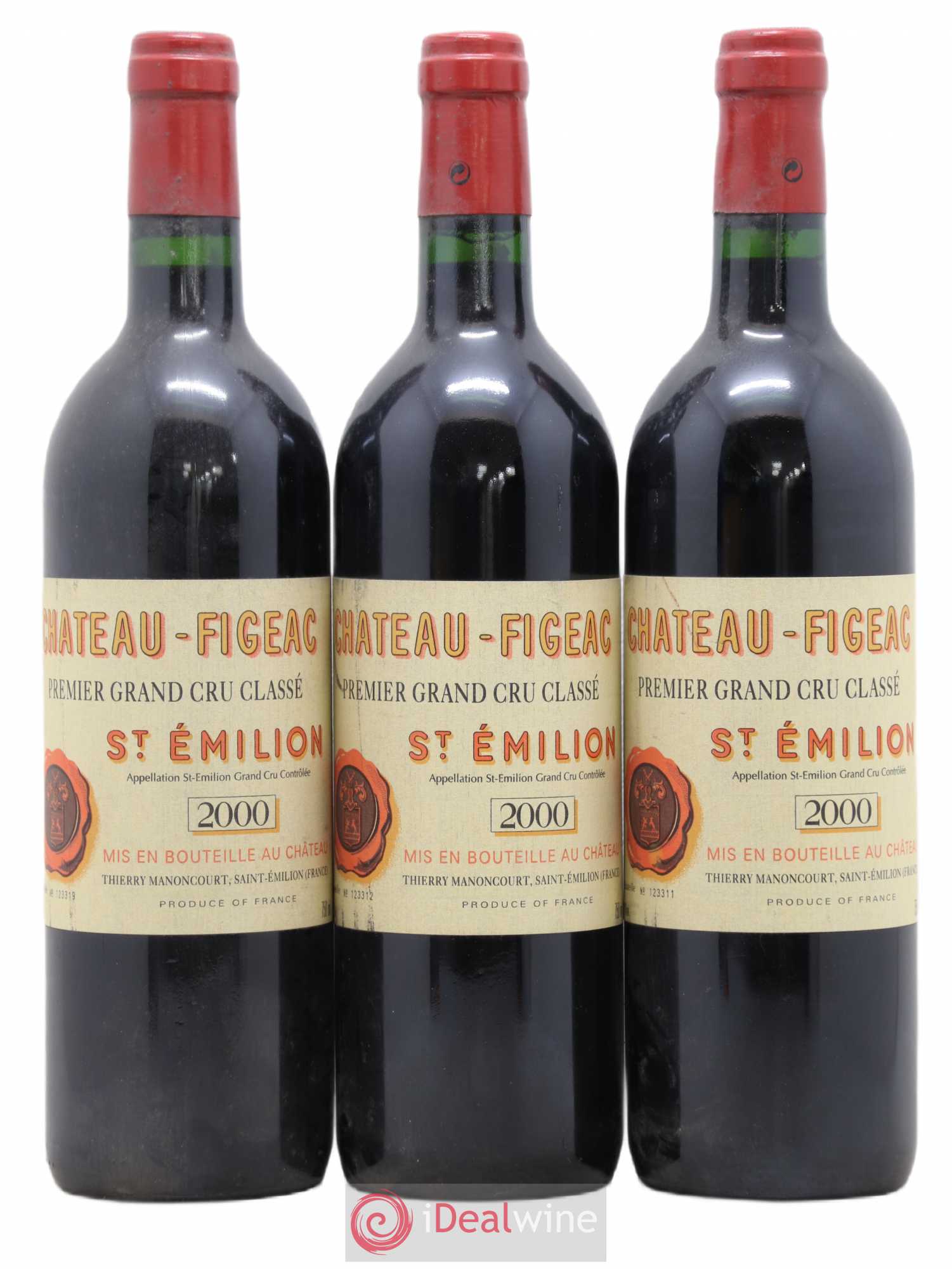 Château Figeac 1er Grand Cru Classé A 2000 - Lot de 3 bouteilles - 0