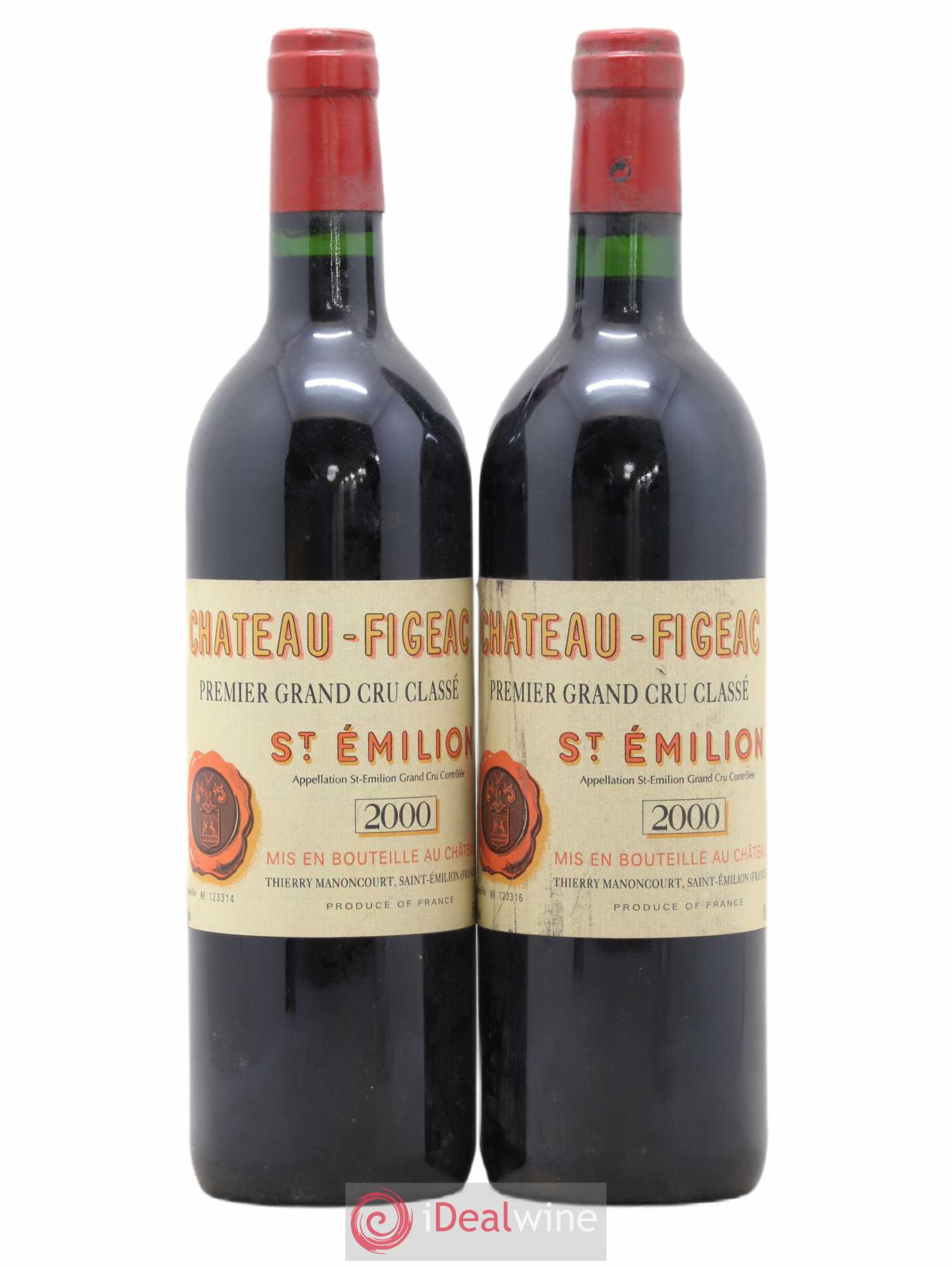 Château Figeac 1er Grand Cru Classé A 2000 - Lot de 2 bouteilles - 0