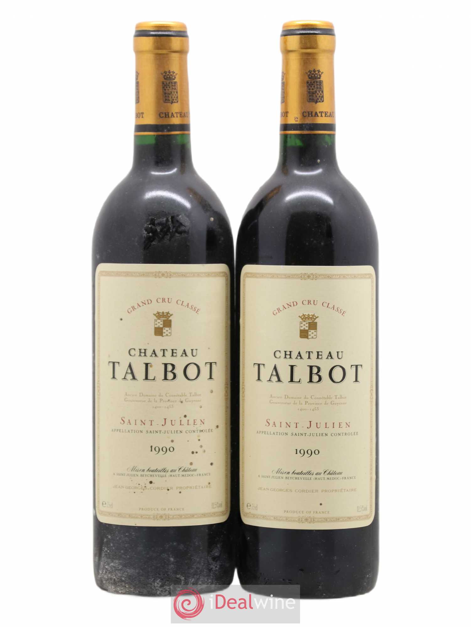Château Talbot 4ème Grand Cru Classé 1990 - Lot de 2 bouteilles - 0