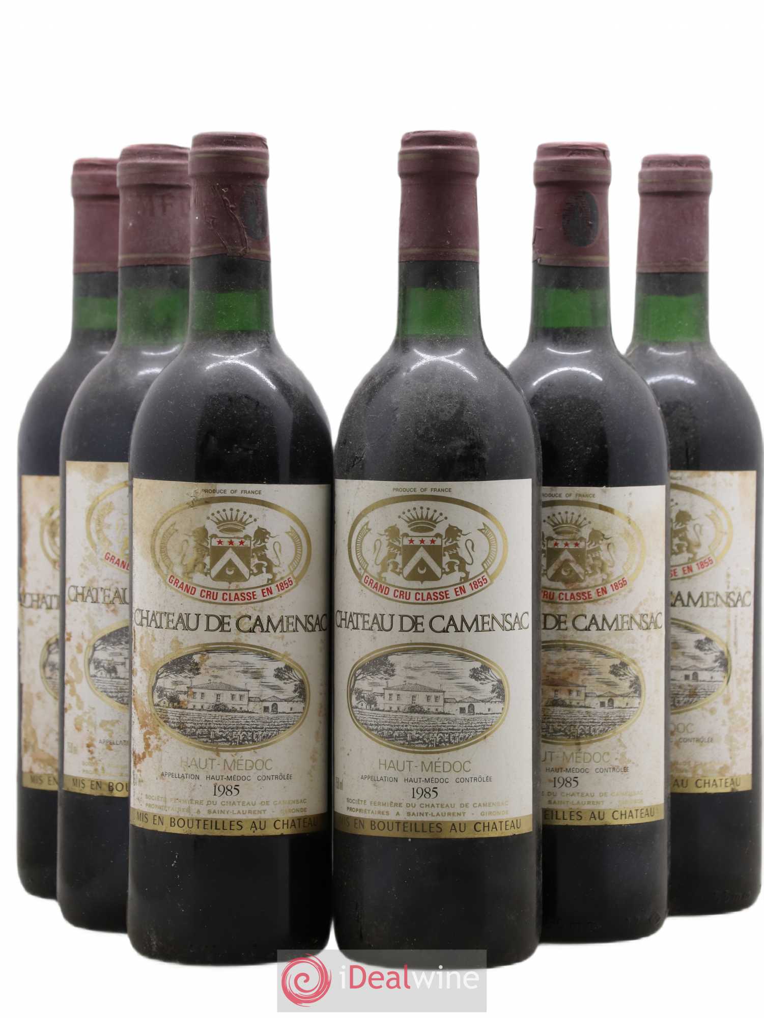 Château Camensac 5ème Grand Cru Classé 1985 - Lot de 6 bouteilles - 0