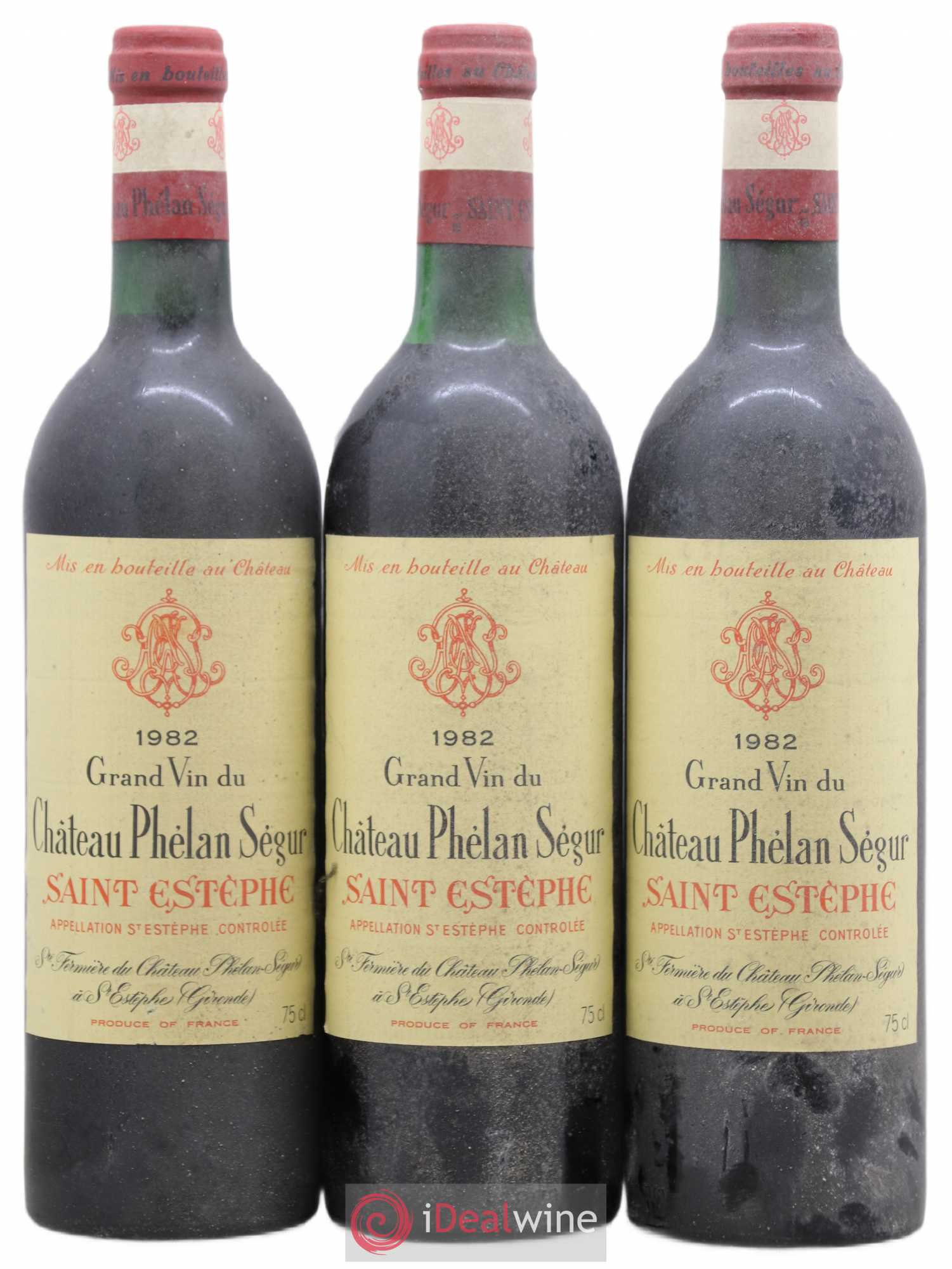 Château Phélan Ségur 1982 - Lot de 3 bouteilles - 0