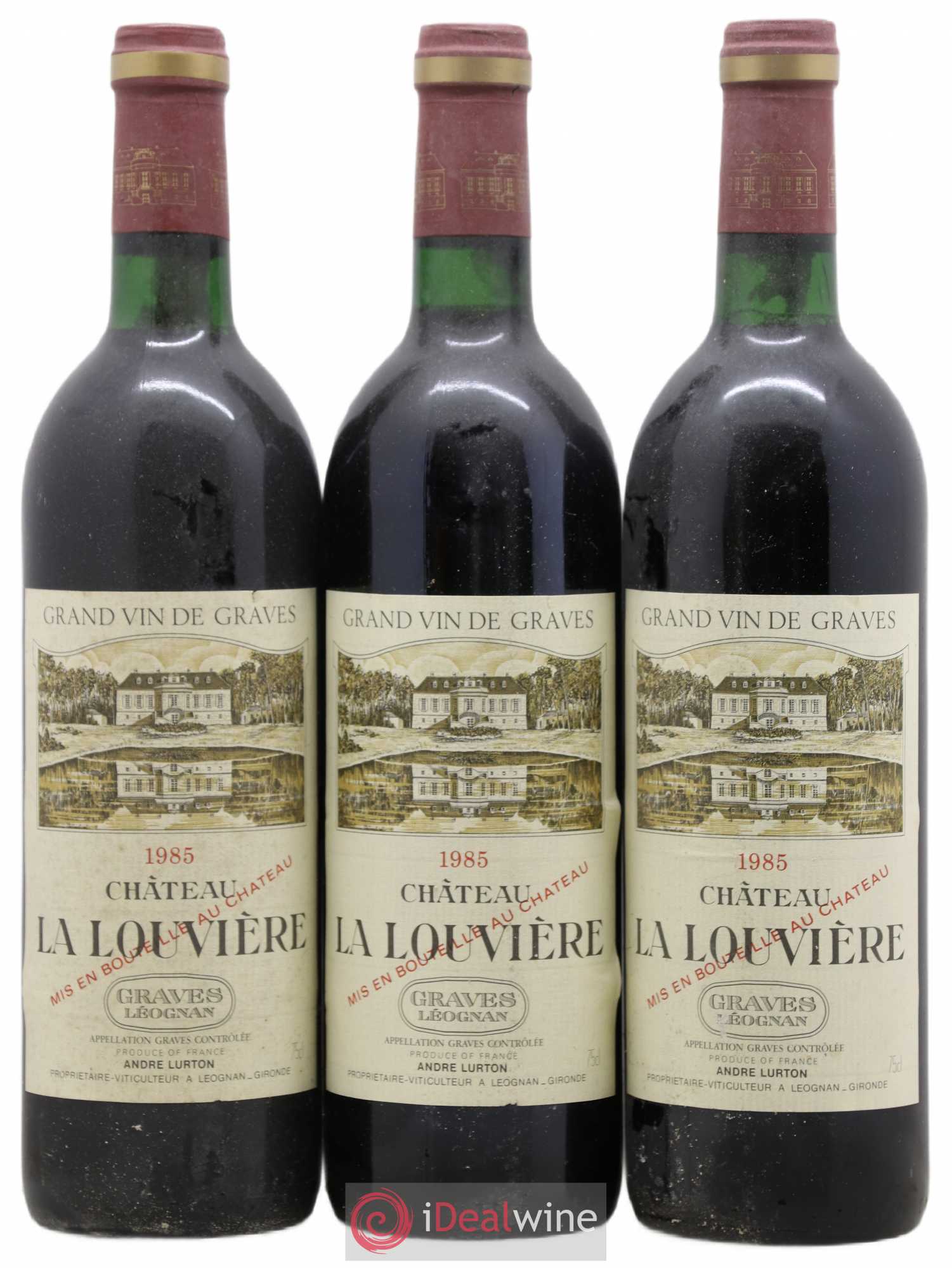 Château la Louvière 1985 - Lot de 3 bouteilles - 0