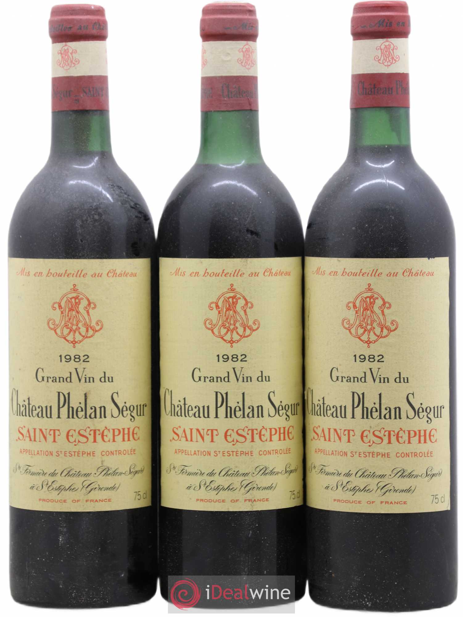 Château Phélan Ségur 1982 - Lot de 3 bouteilles - 0