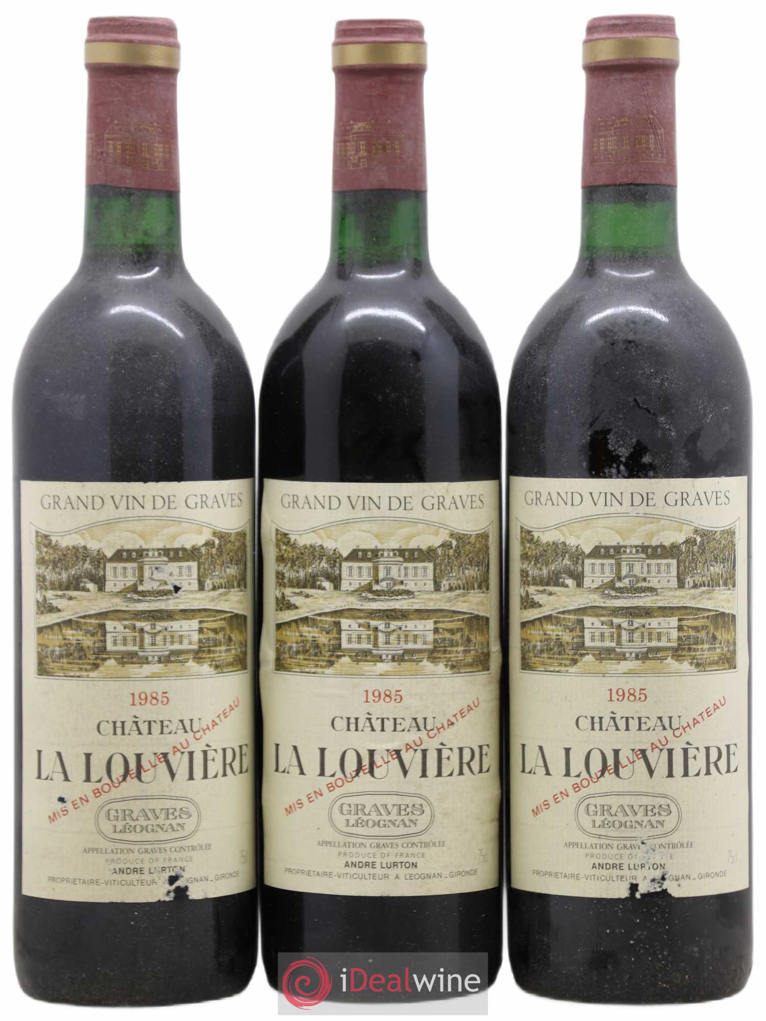 Château la Louvière 1985 - Lot de 3 bouteilles - 0