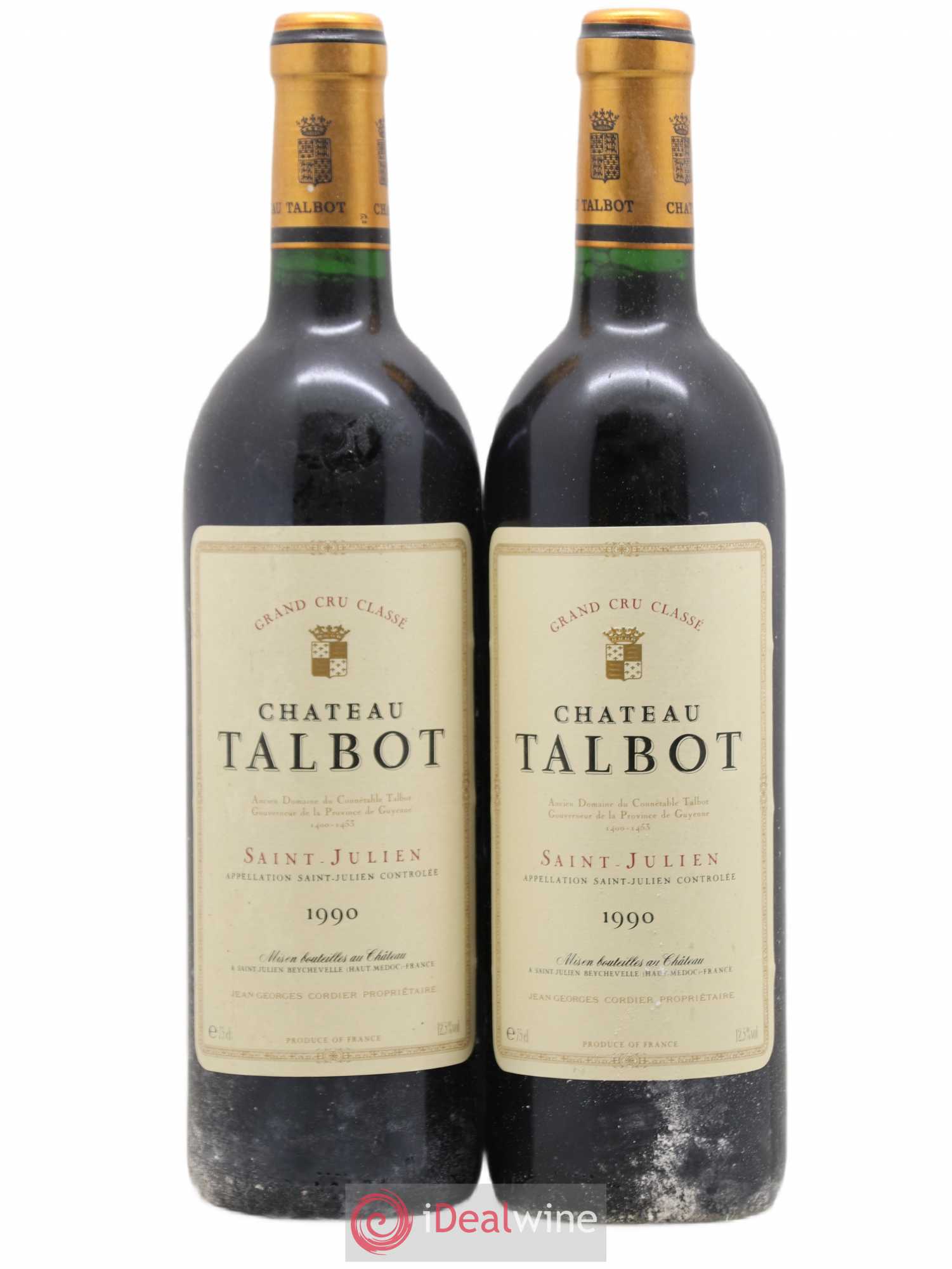 Château Talbot 4ème Grand Cru Classé 1990 - Lot de 2 bouteilles - 0