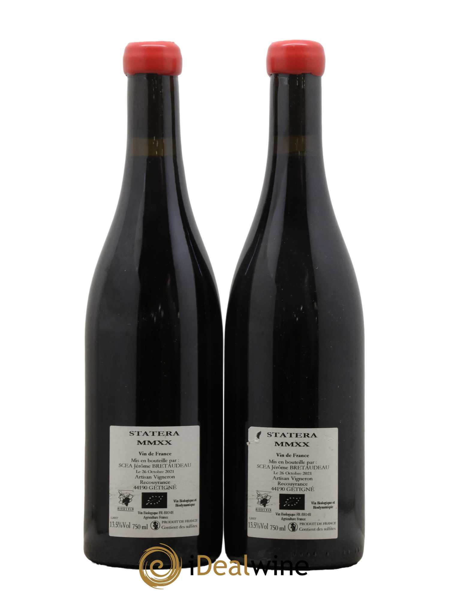 Vin de France Statera Jérôme Bretaudeau - Domaine de Bellevue 2020 - Lotto di 2 bottiglie - 1
