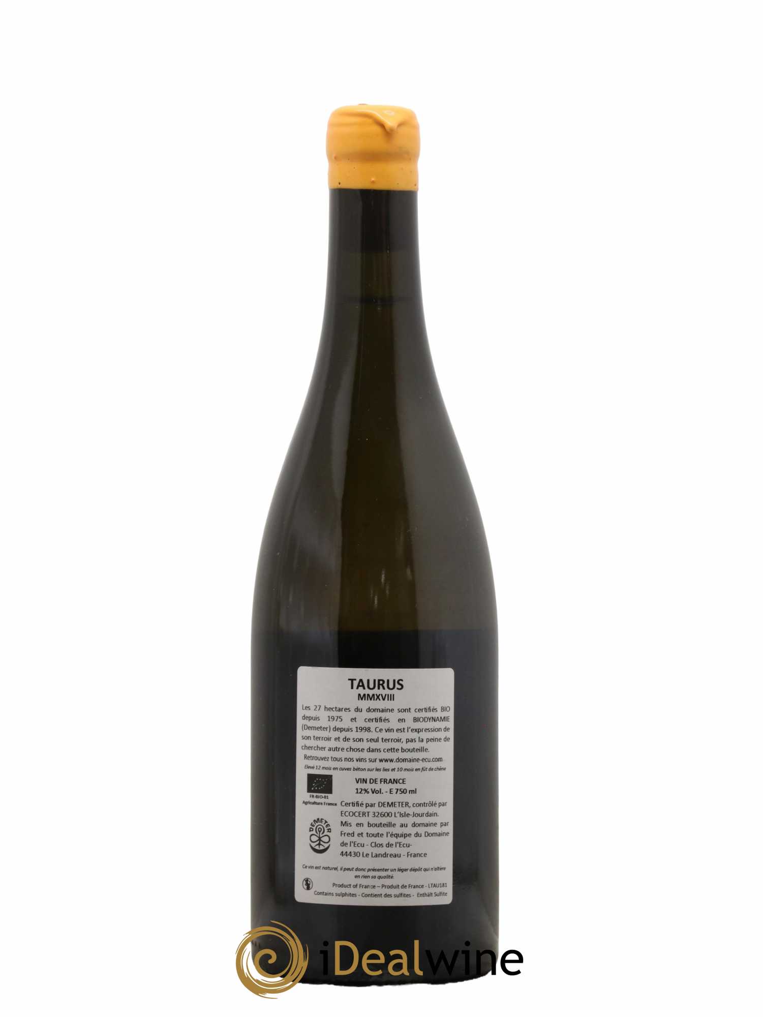 Vin de France (ex-Muscadet-Sèvre-et-Maine) Taurus Domaine de L'Ecu 2018 - Lot de 1 bouteille - 1