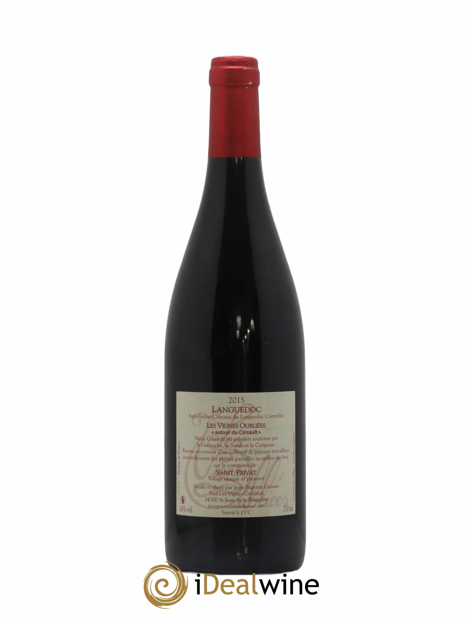 Languedoc Les Vignes Oubliées Autour du Cinsault Jean-Baptiste Granier 2015 - Lot of 1 bottle - 1