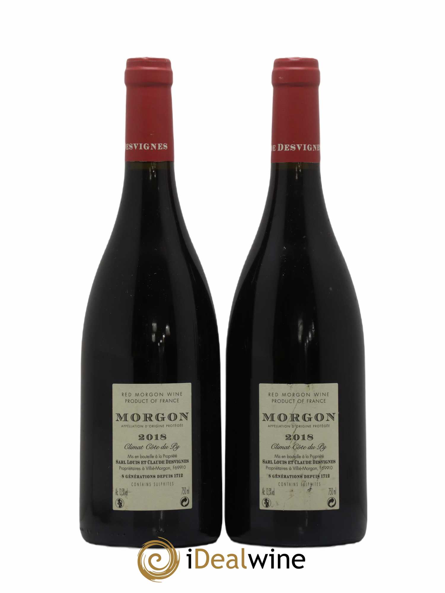 Morgon Côte de Py Javernières Louis-Claude Desvignes 2018 - Lot of 2 bottles - 1