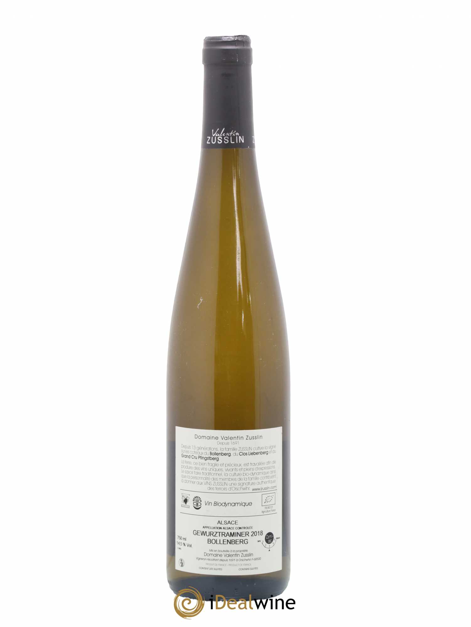 Alsace Gewurztraminer Bollenberg Valentin Zusslin (Domaine) 2018 - Lot de 1 bouteille - 1