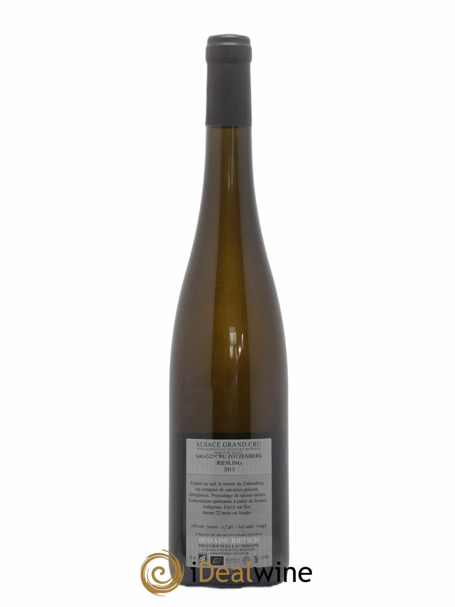 Riesling Grand Cru Zotzenberg Domaine Rietsch 2015 - Lot de 1 bouteille - 1