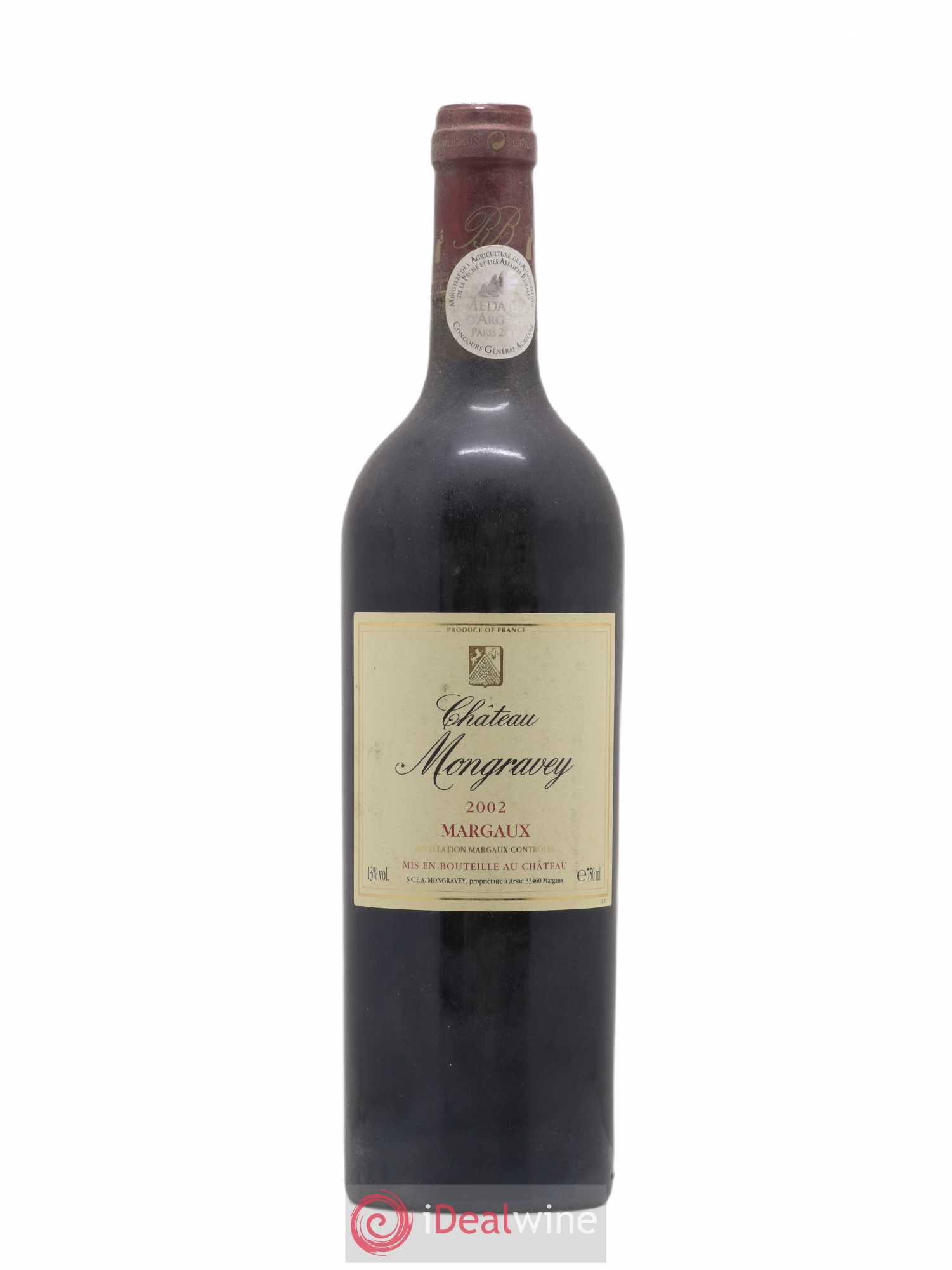 Bordeaux Margaux Château Mongravey 2002 - Lot de 1 bouteille - 0