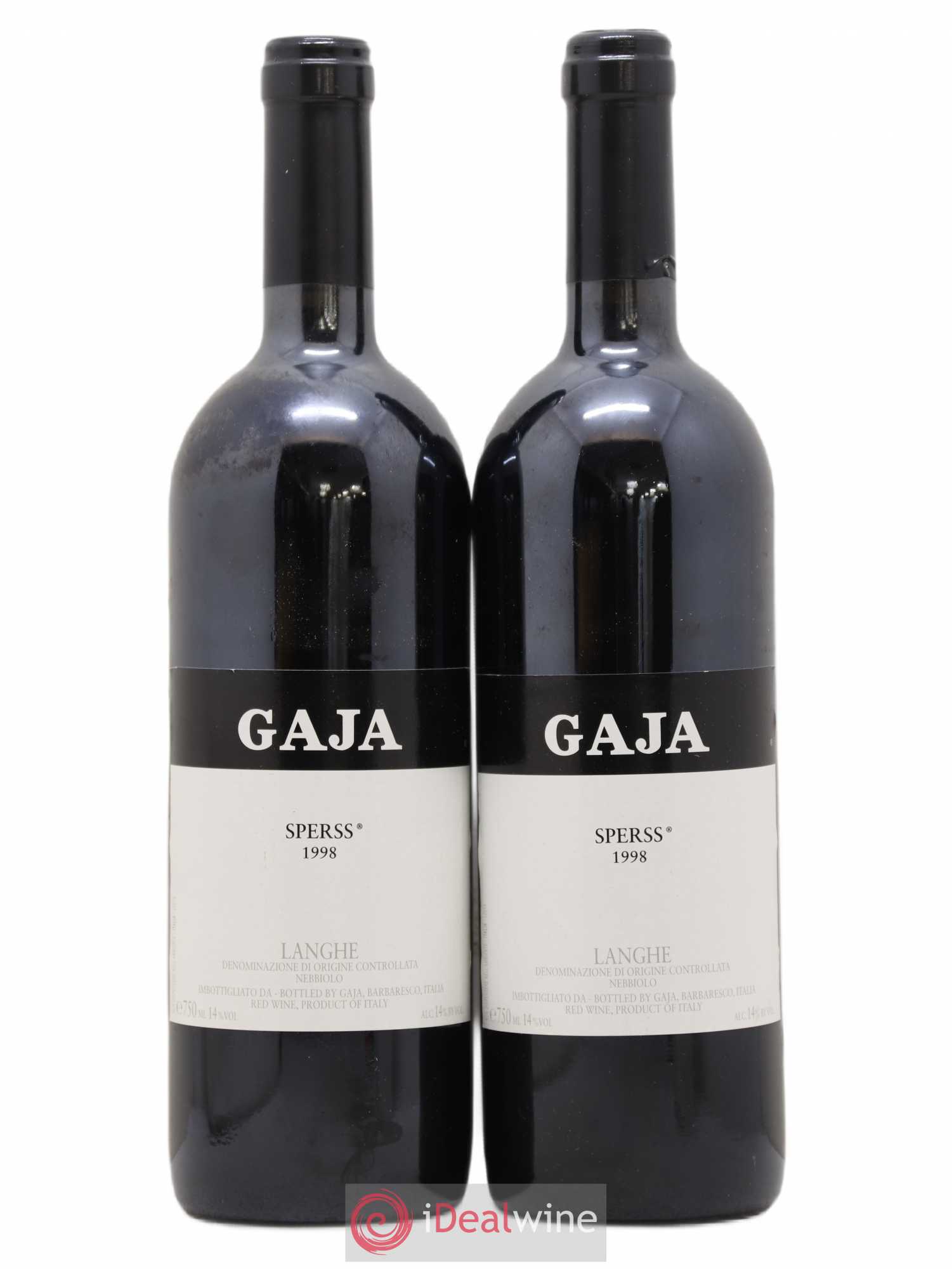 Langhe Sperss Angelo Gaja 1998 - Lot de 2 bouteilles - 0