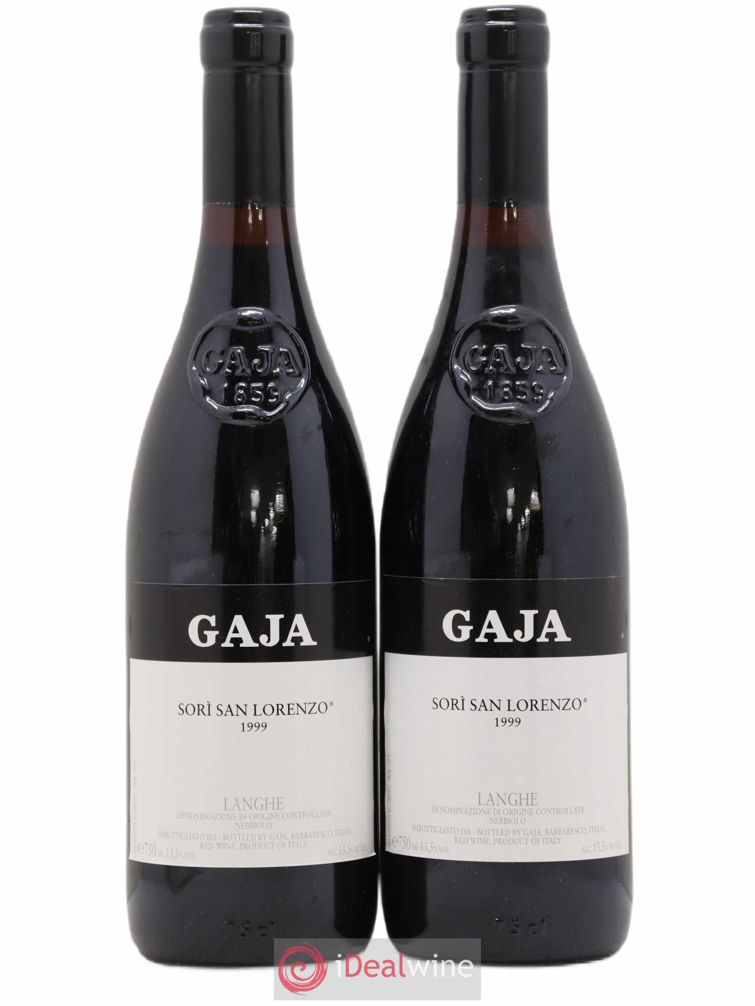 Langhe DOC Sori San Lorenzo Angelo Gaja 1999 - Lot de 2 bouteilles - 0