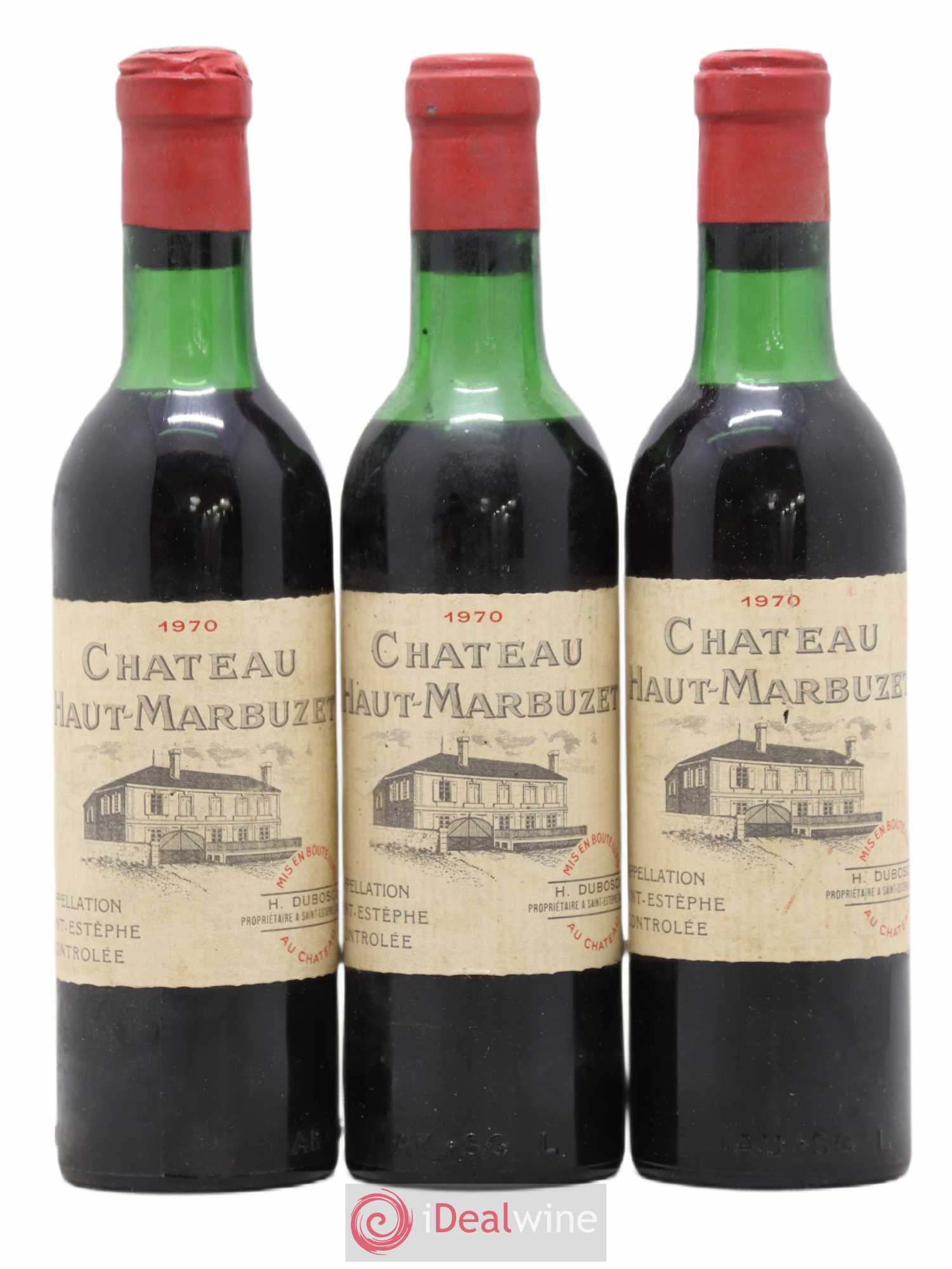 Château Haut Marbuzet 1970 - Lot de 3 demi bouteilles - 0