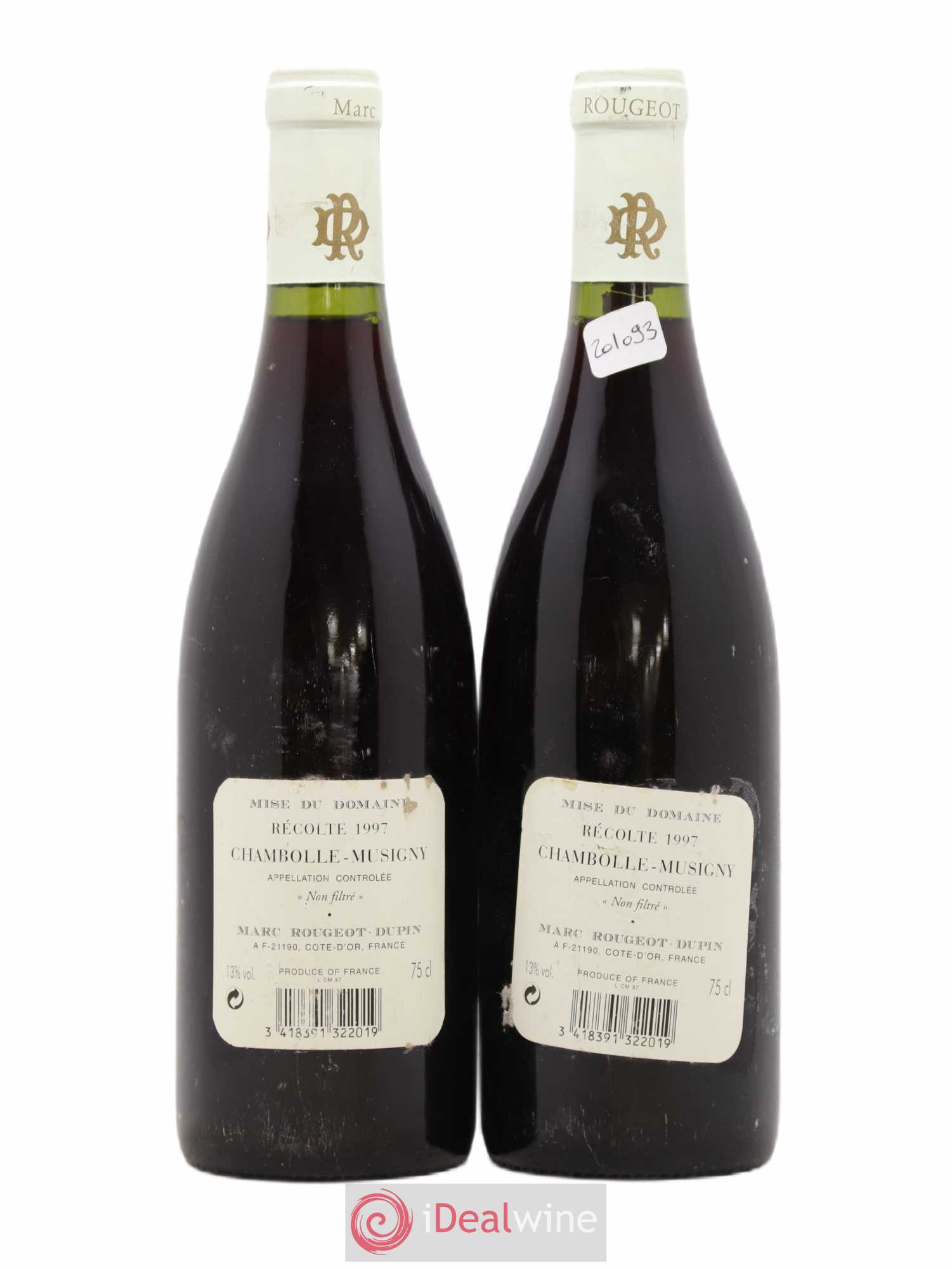 Chambolle-Musigny Marc Rougeot Dupin 1997 - Lot de 2 bouteilles - 1