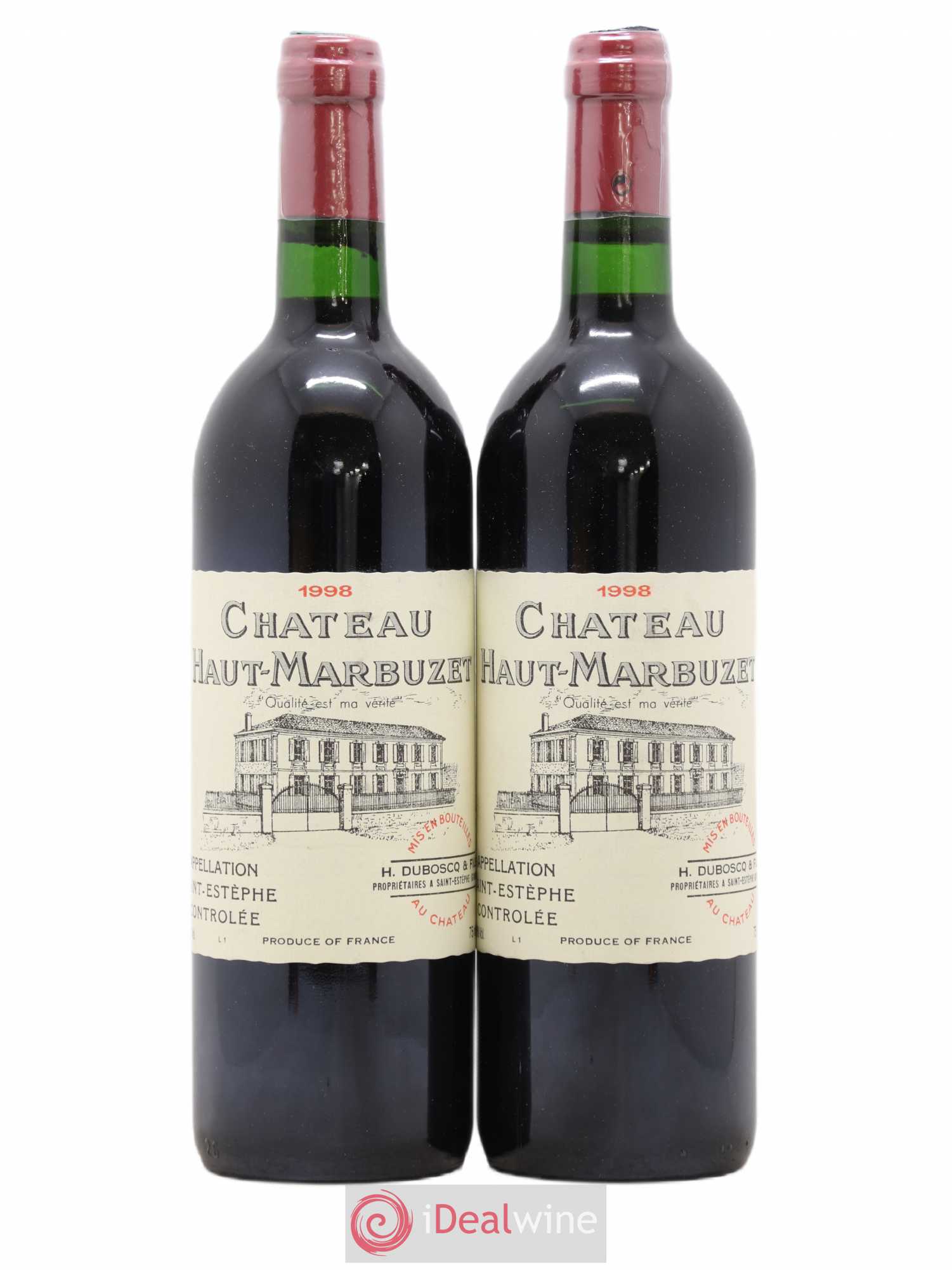 Château Haut Marbuzet 1998 - Lot de 2 bouteilles - 0