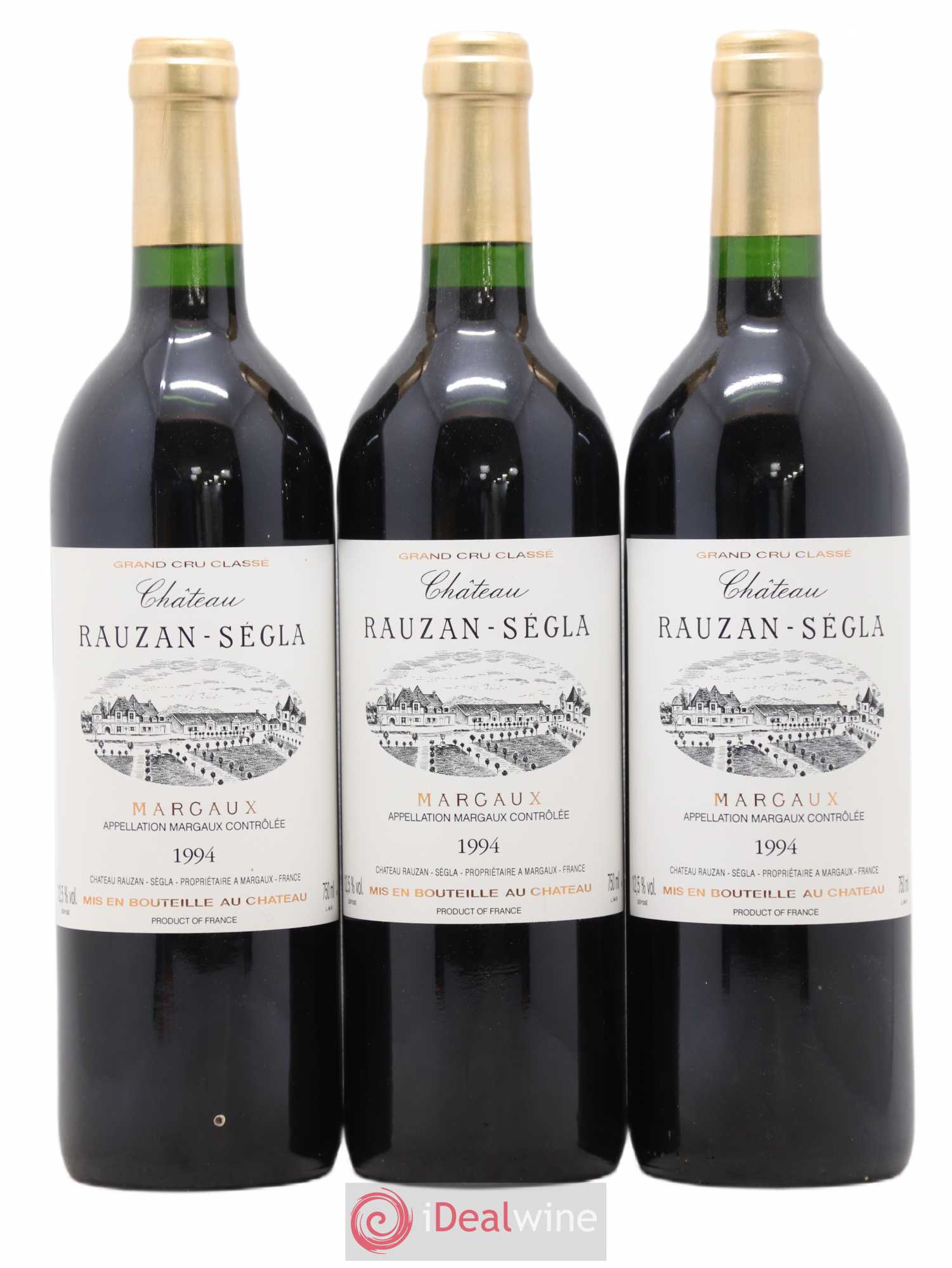 Château Rauzan Ségla Grand Cru Classé 1994 - Lot de 3 bouteilles - 0