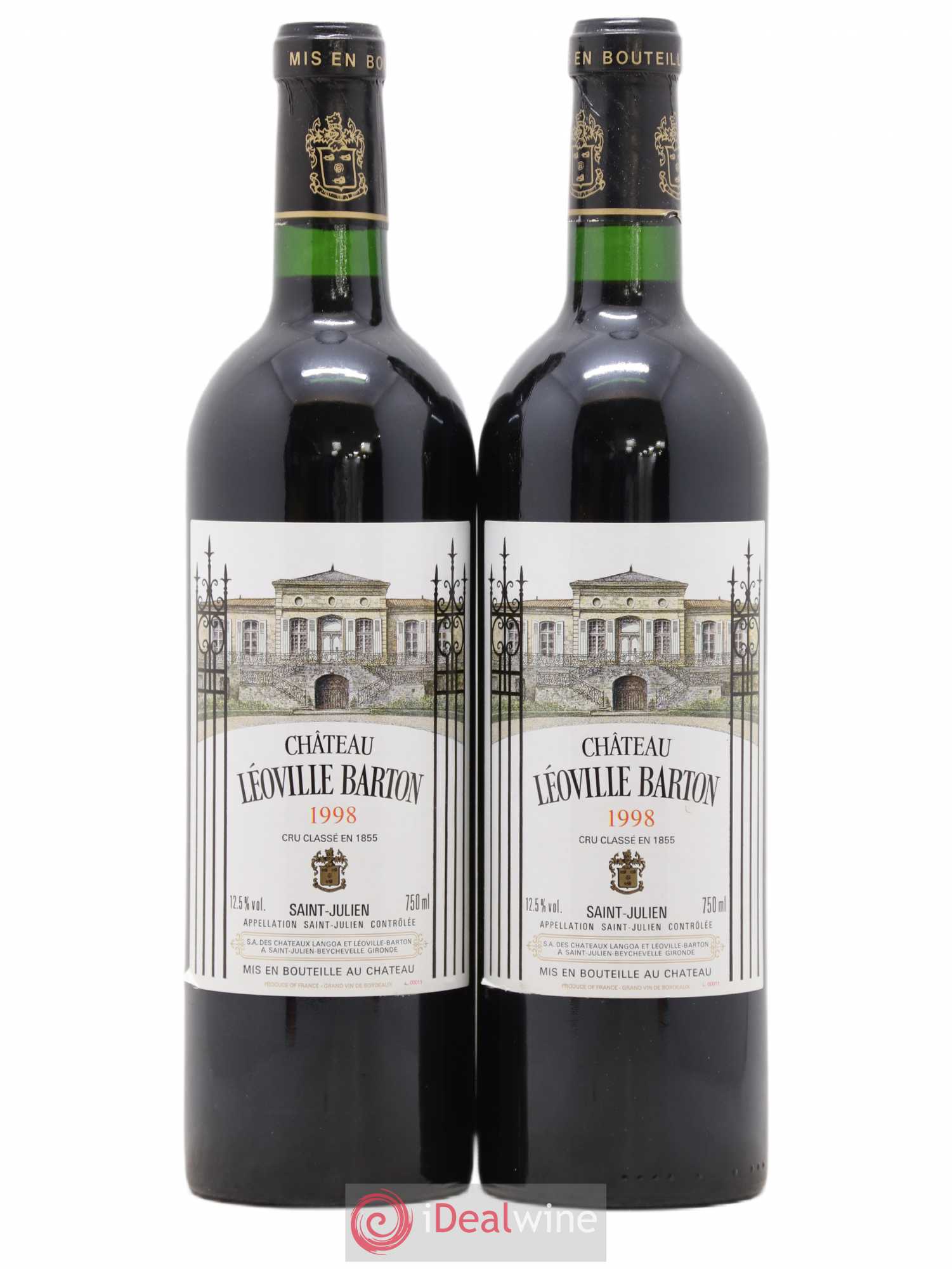 Château Léoville Barton 2ème Grand Cru Classé 1998 - Lot de 2 bouteilles - 0