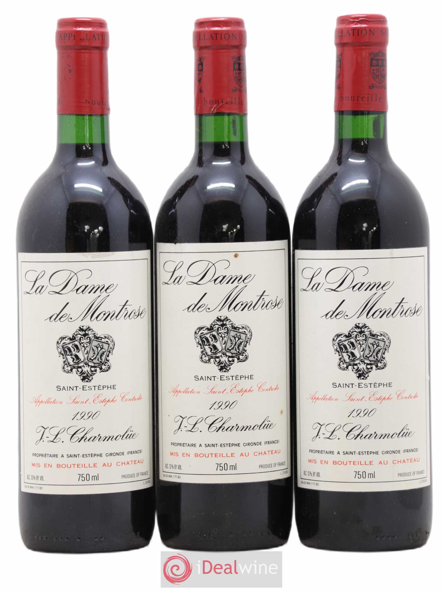La Dame de Montrose Second Vin 1990 - Lot de 3 bouteilles - 0