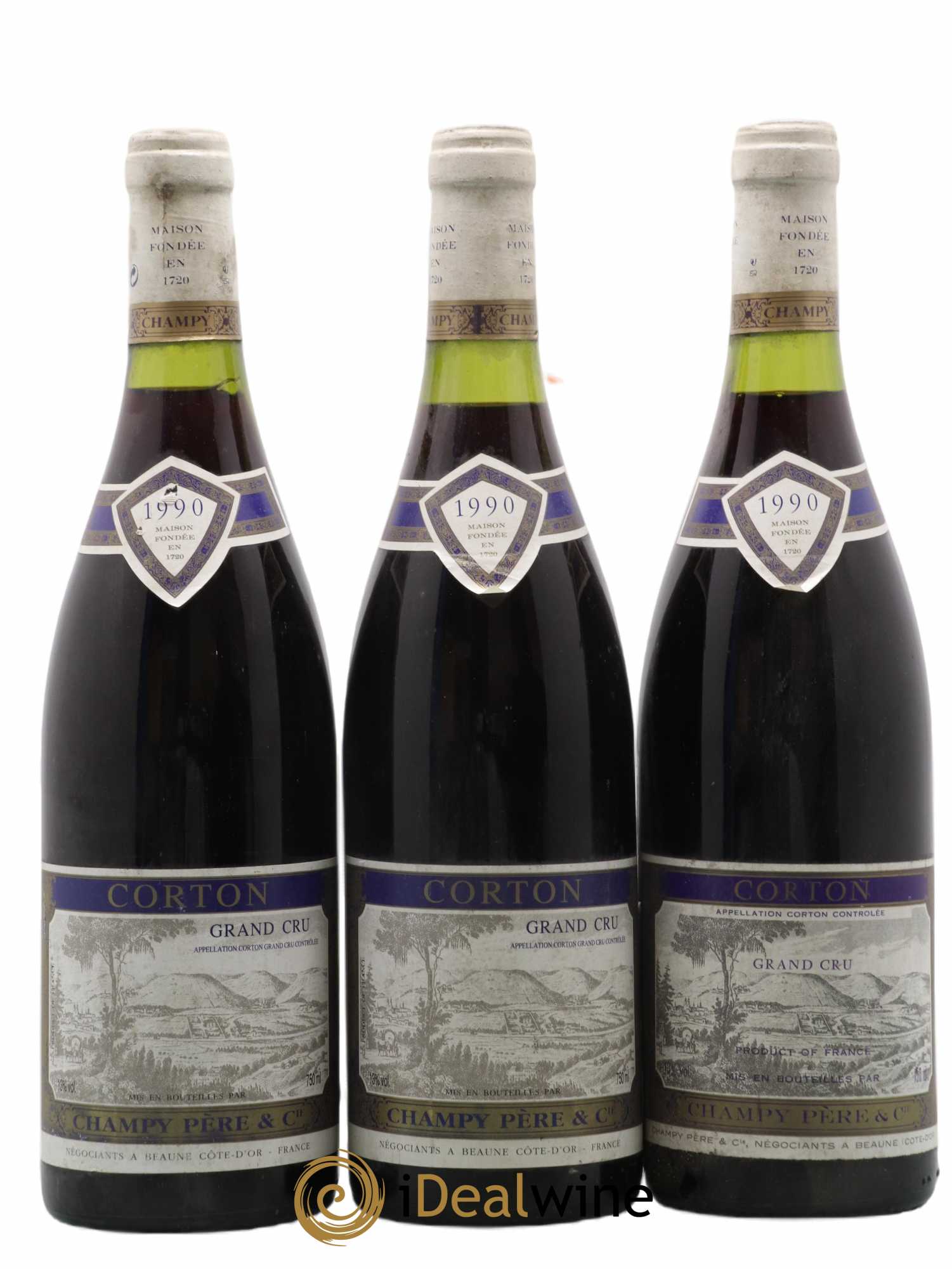 Corton Grand Cru Champy Pere & Fils 1990 - Lot de 3 bouteilles - 0