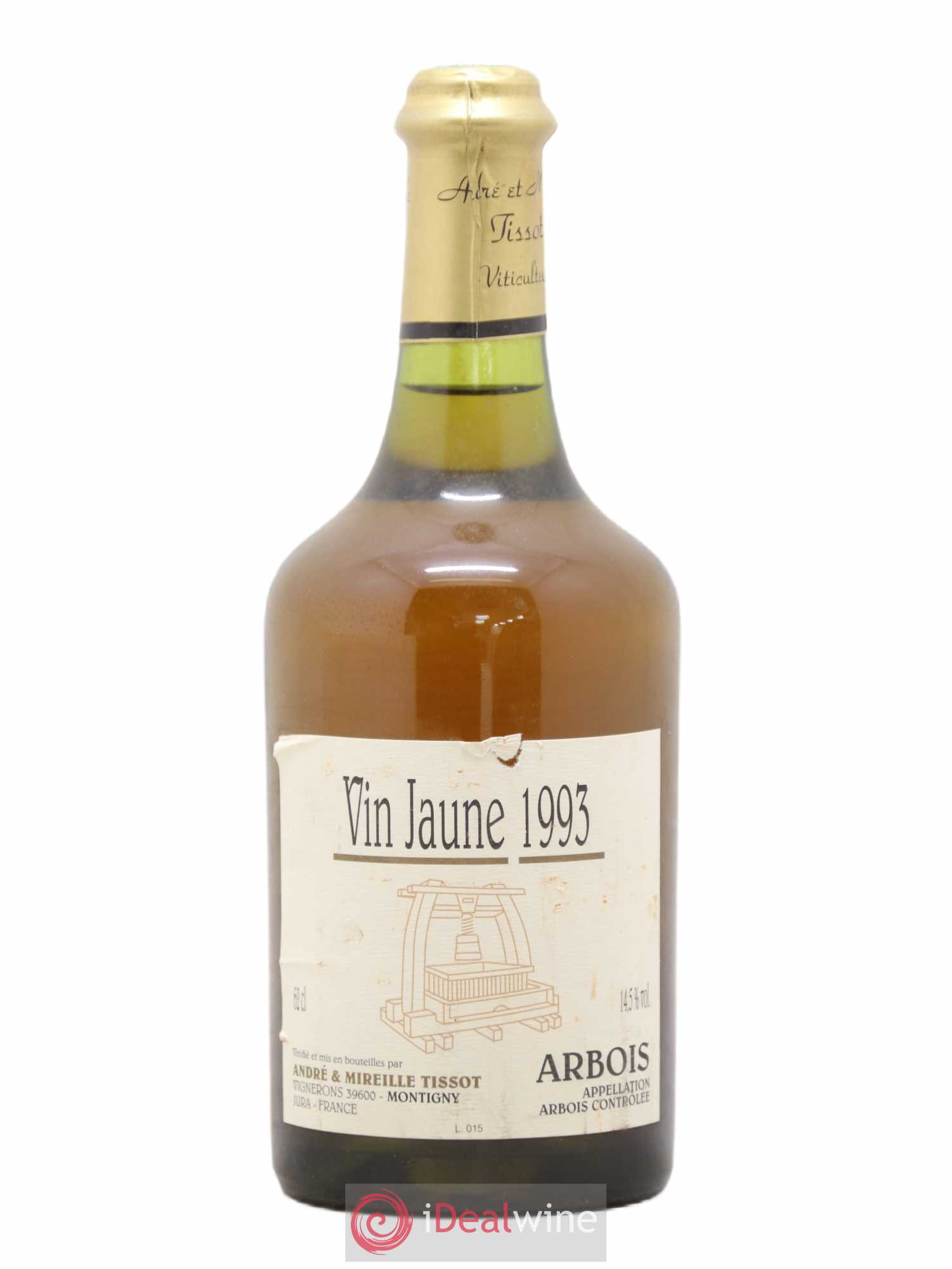 Arbois Vin Jaune André et Mireille Tissot 62cl 1993 - Posten von 1 Flasche - 0