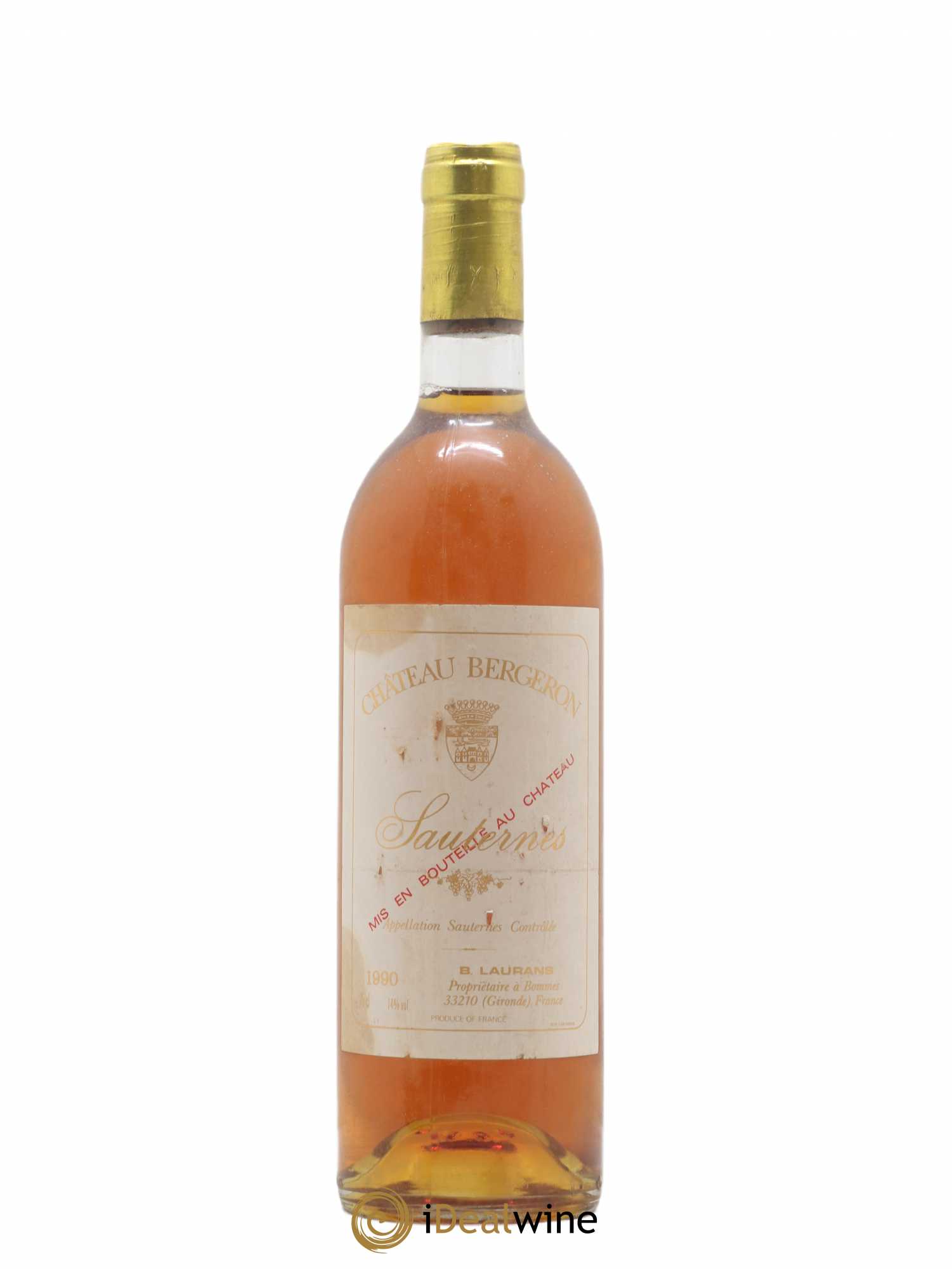Sauternes Château Bergeron (sans prix de réserve) 1990 - Posten von 1 Flasche - 0