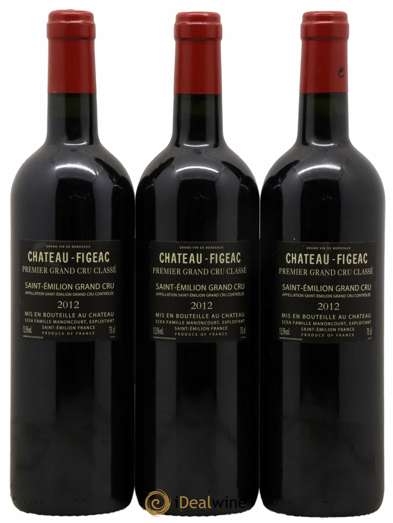 Château Figeac 1er Grand Cru Classé A 2012 - Lot de 3 bouteilles - 1