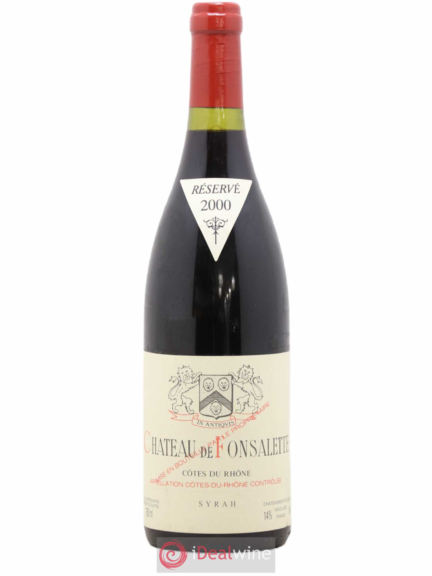 Côtes-du-Rhône Cuvée Syrah Château de Fonsalette 2000 - Lot de 1 bouteille - 0