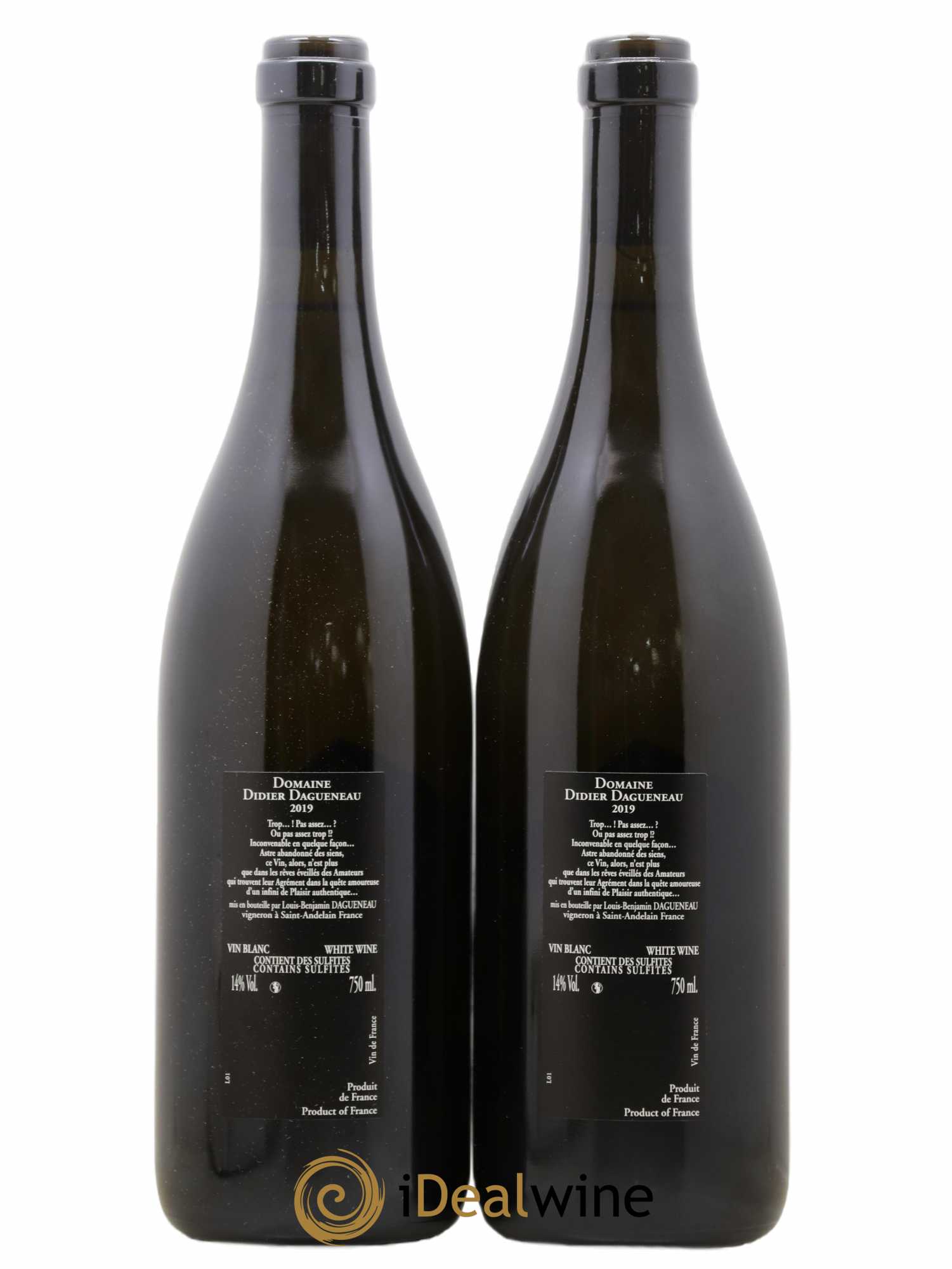 Vin de France (anciennement Pouilly-Fumé) Silex Dagueneau (Domaine Didier - Louis-Benjamin) 2019 - Lot de 2 bouteilles - 1