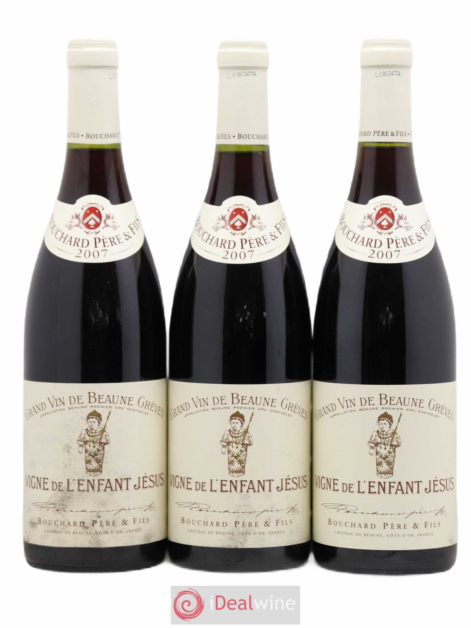 Beaune 1er Cru Grèves - Vigne de l'Enfant Jésus Bouchard Père & Fils 2007 - Lot de 3 bouteilles - 0