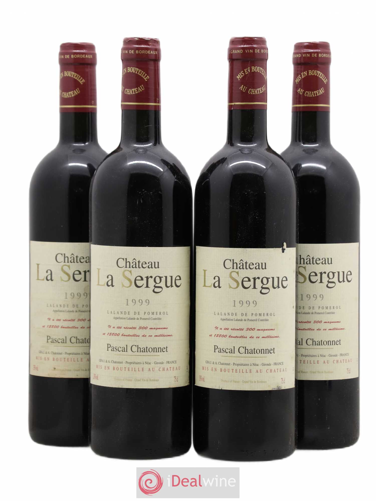 Lalande-de-Pomerol Château La Sergue 1999 - Lot de 4 bouteilles - 0