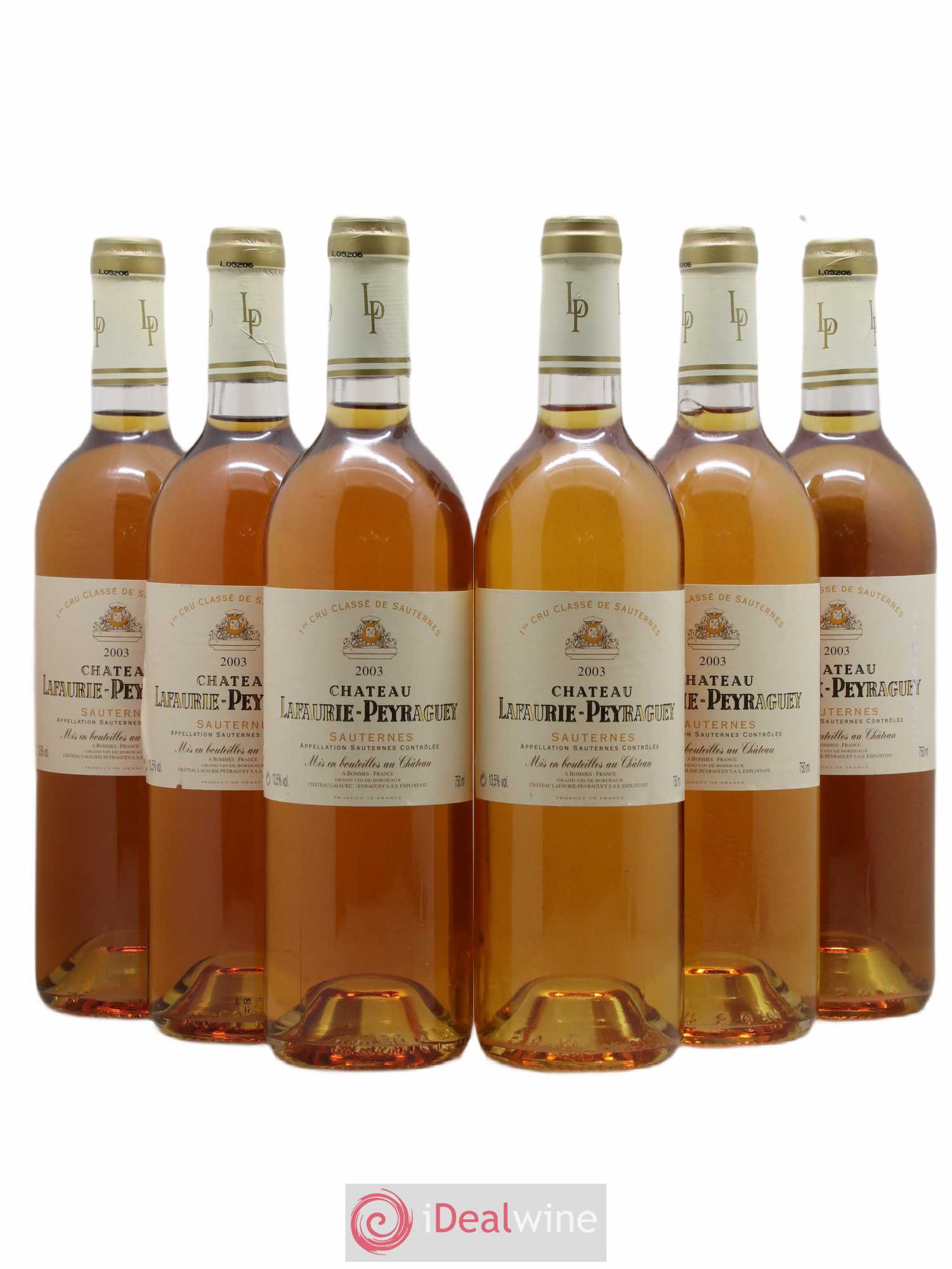 Château Lafaurie-Peyraguey 1er Grand Cru Classé (senza prezzo di riserva) 2003 - Lotto di 6 bottiglie - 0