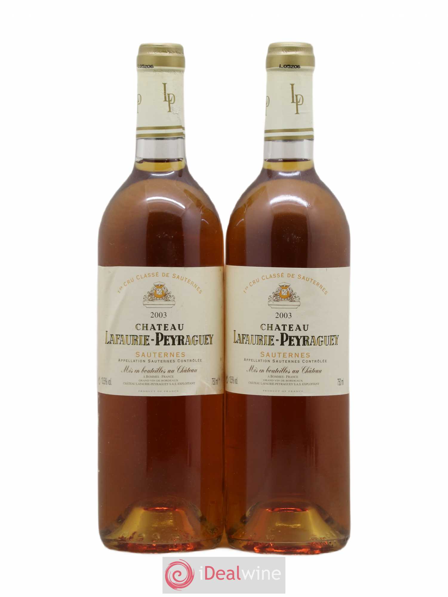 Château Lafaurie-Peyraguey 1er Grand Cru Classé 2003 - Lotto di 2 bottiglie - 0
