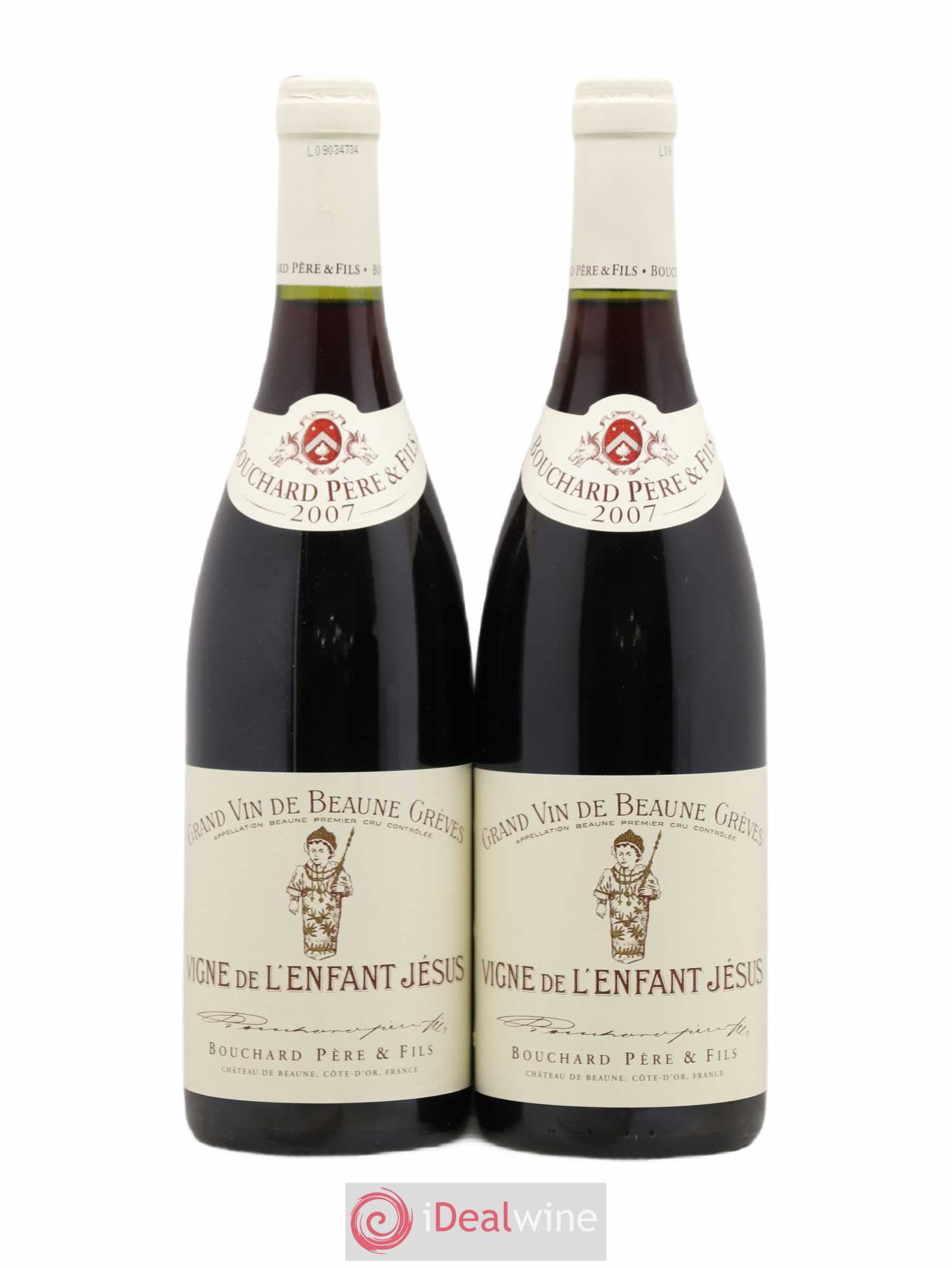 Beaune 1er Cru Grèves - Vigne de l'Enfant Jésus Bouchard Père & Fils 2007 - Lot de 2 bouteilles - 0