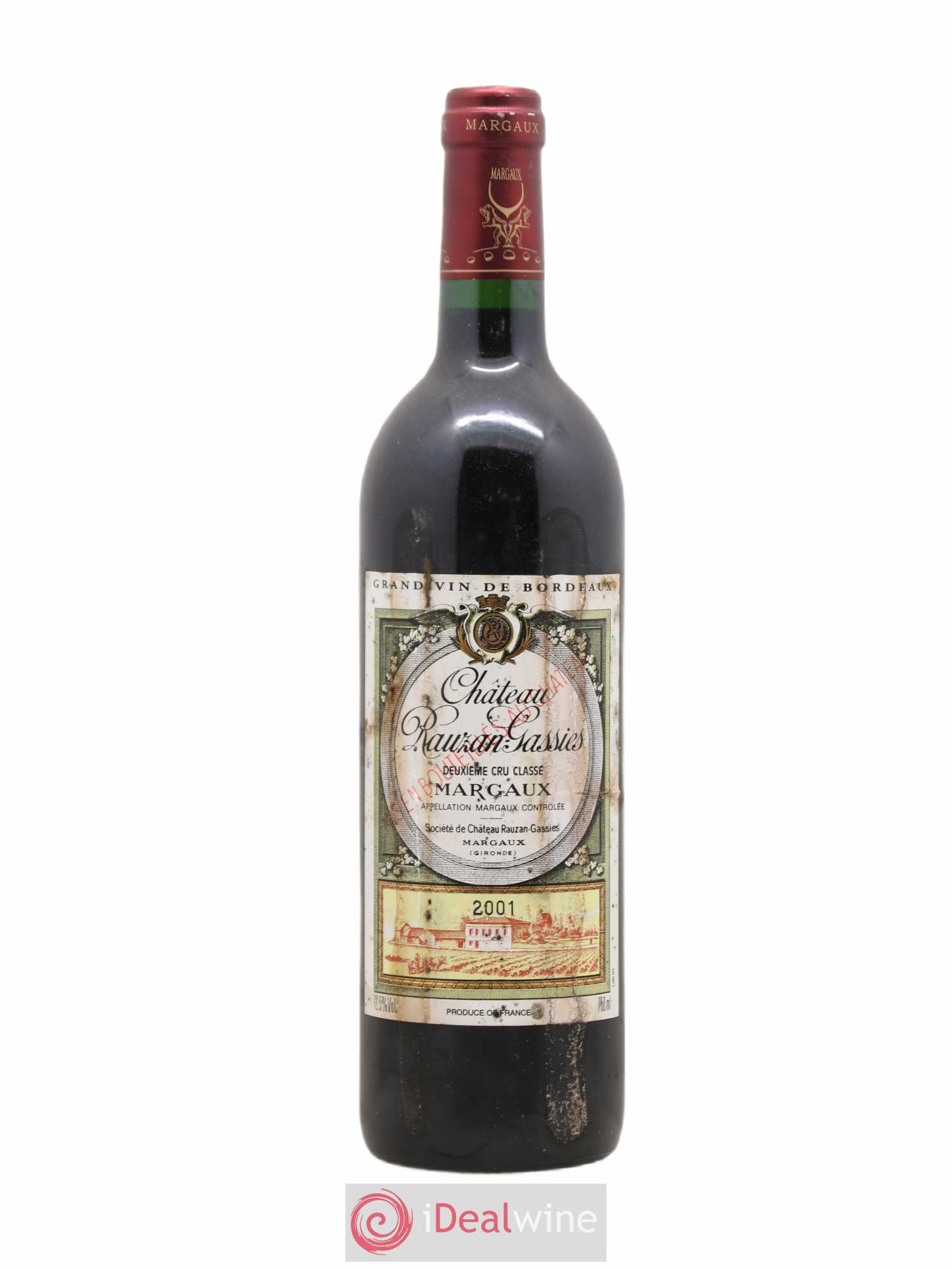 Château Rauzan-Gassies 2ème Grand Cru Classé 2001 - Lot de 1 bouteille - 0