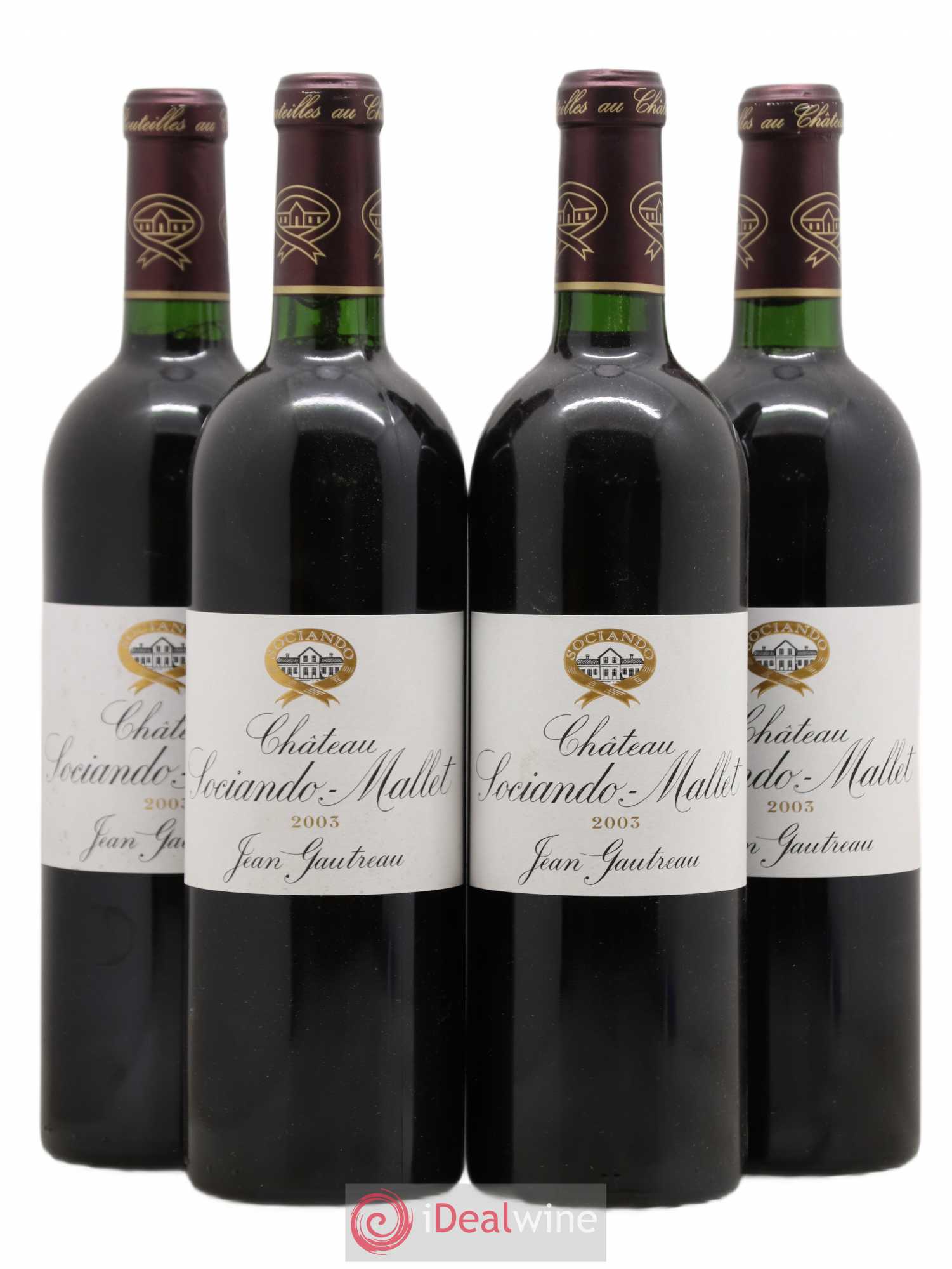 Château Sociando Mallet 2003 - Lot de 4 bouteilles - 0