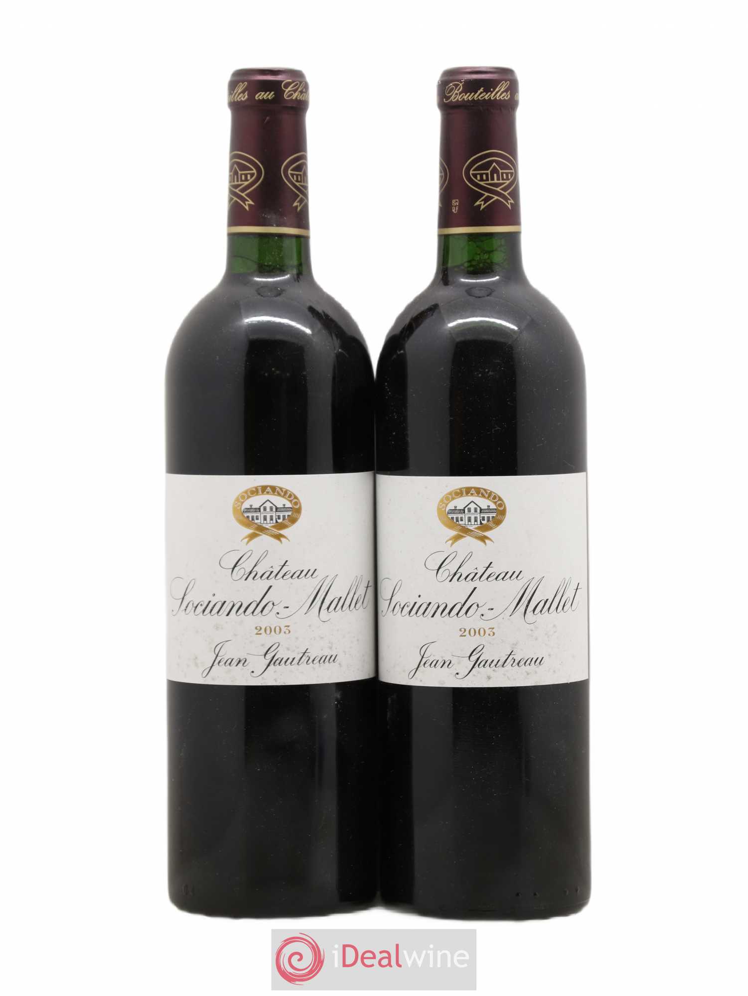 Château Sociando Mallet 2003 - Lot de 2 bouteilles - 0