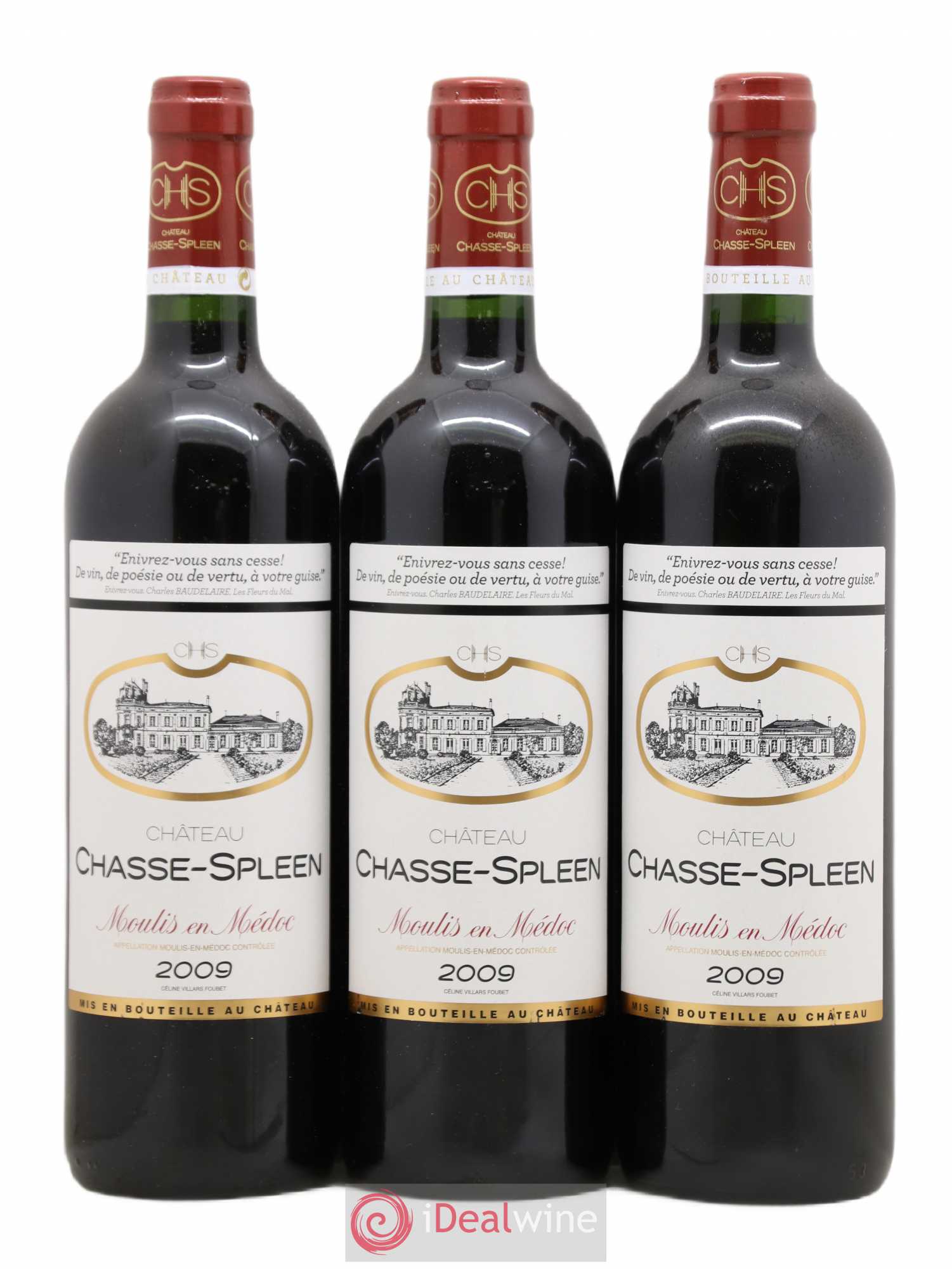 Château Chasse Spleen 2009 - Lot de 3 bouteilles - 0