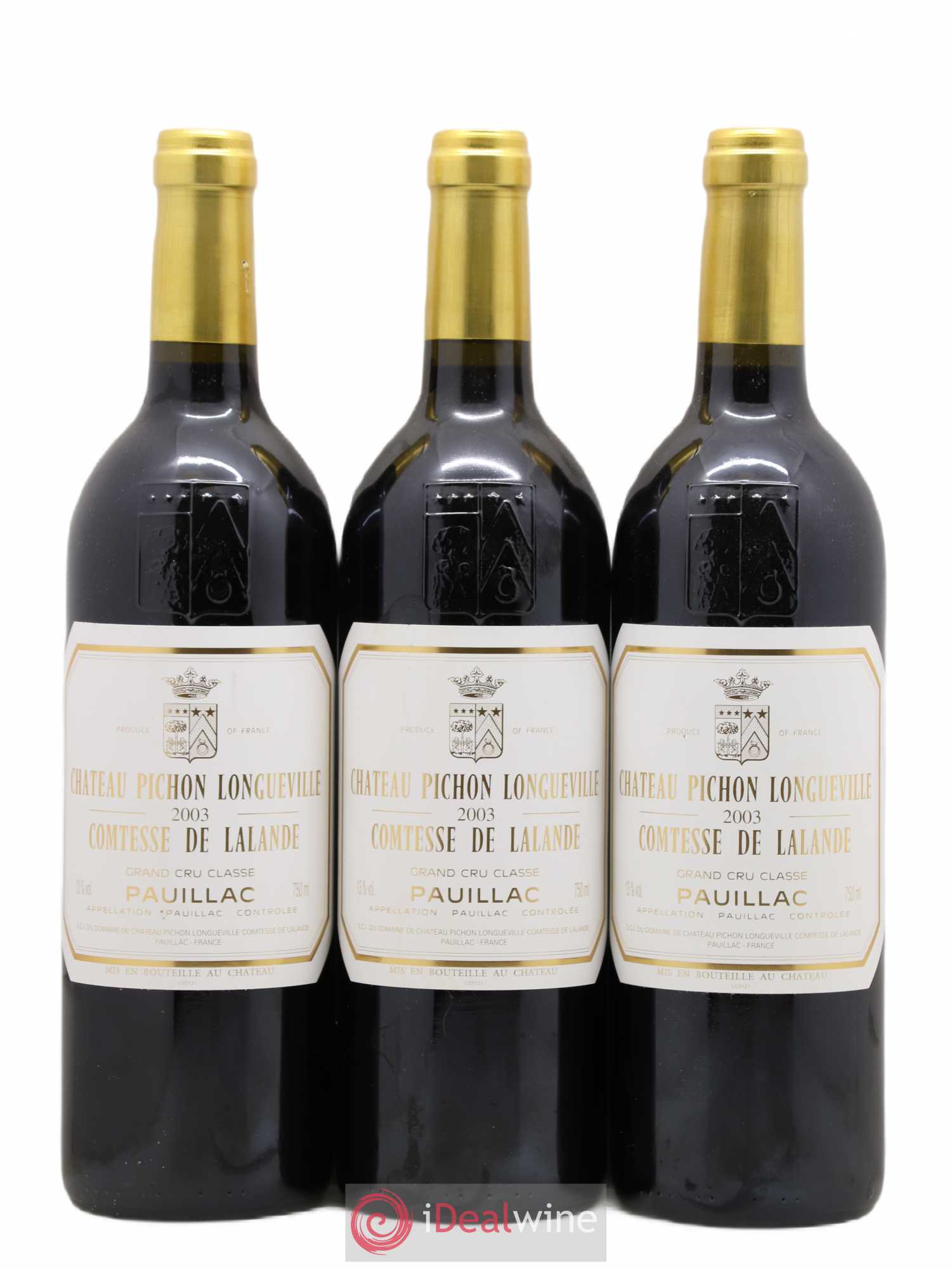 Château Pichon Longueville Comtesse de Lalande 2ème Grand Cru Classé 2003 - Lot de 3 bouteilles - 0