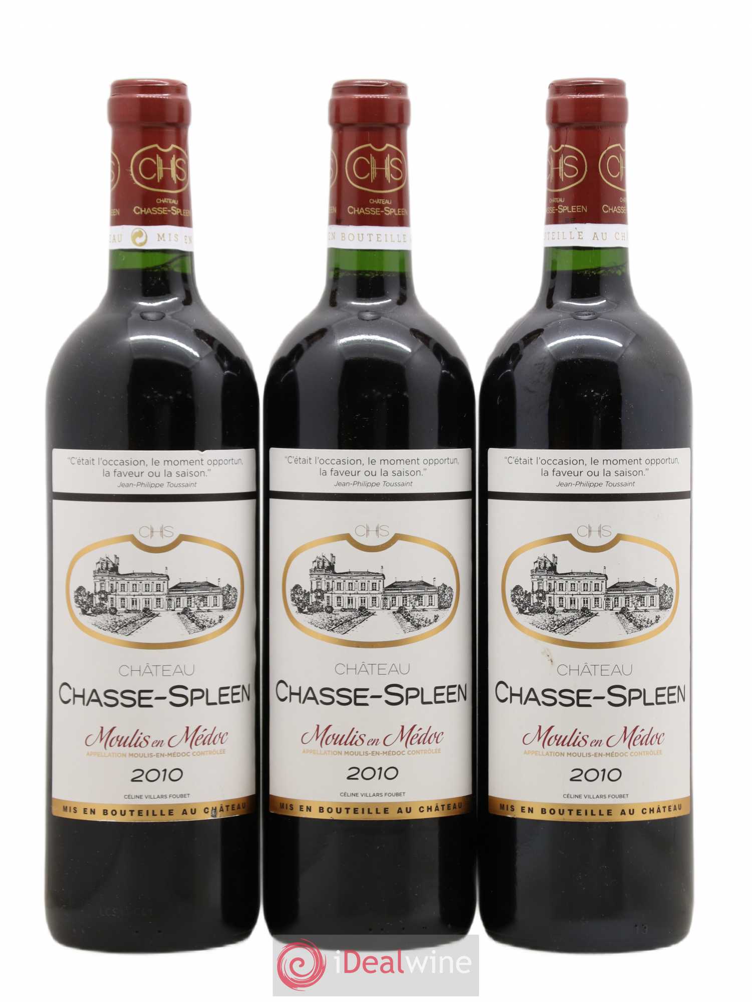 Château Chasse Spleen 2010 - Lot de 3 bouteilles - 0