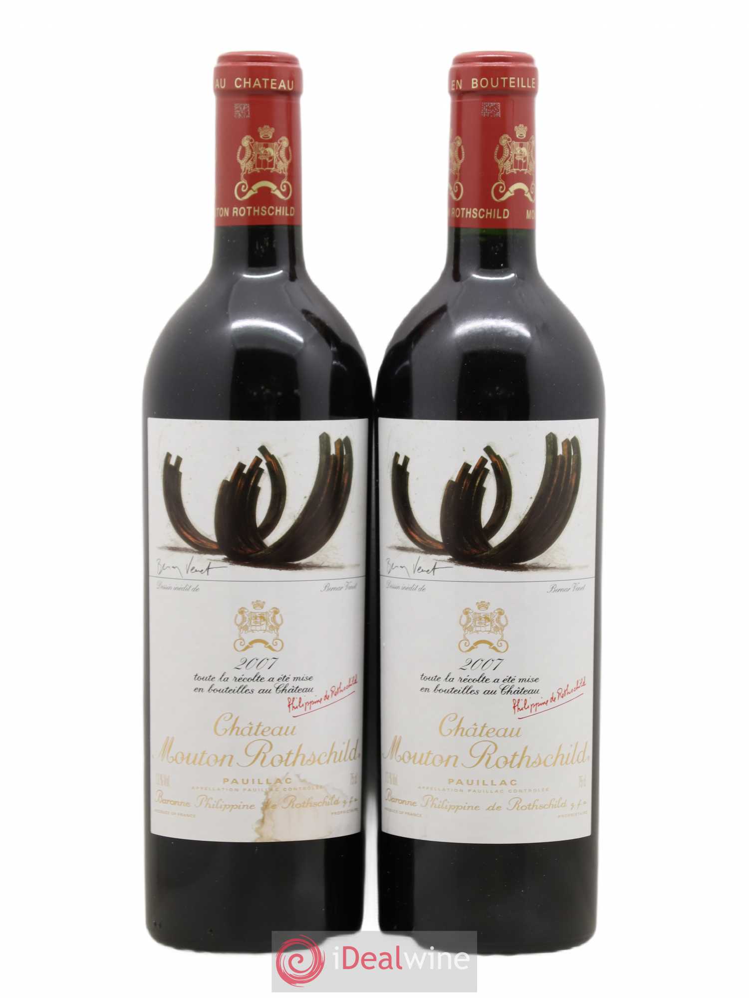 Château Mouton Rothschild 1er Grand Cru Classé 2007 - Lot de 2 bouteilles - 0