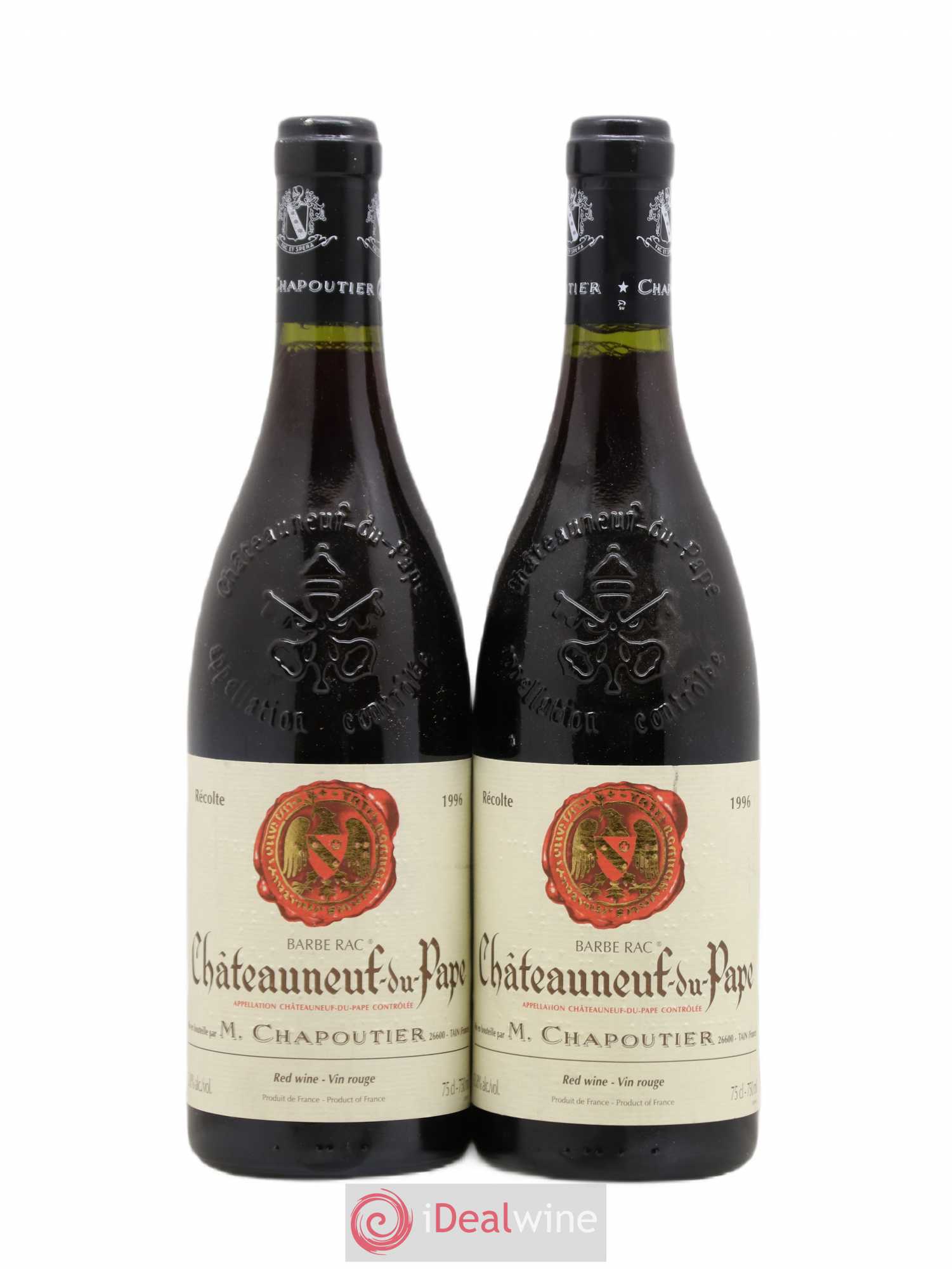 Châteauneuf-du-Pape Barbe Rac Chapoutier 1996 - Lot de 2 bouteilles - 0