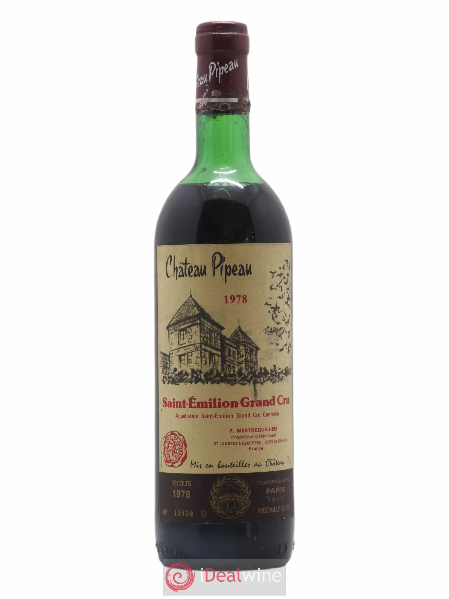 Château Pipeau 1978 - Lot de 1 bouteille - 0