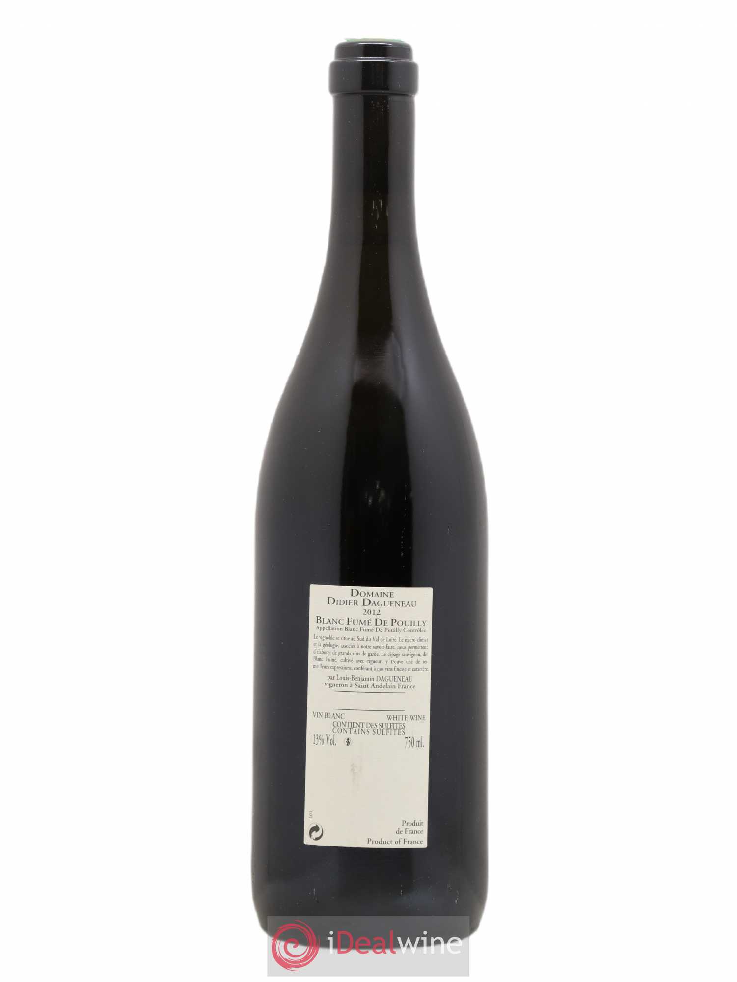 Vin de France (anciennement Pouilly-Fumé) Buisson Renard Dagueneau (Domaine Didier - Louis-Benjamin) 2012 - Lot de 1 bouteille - 1