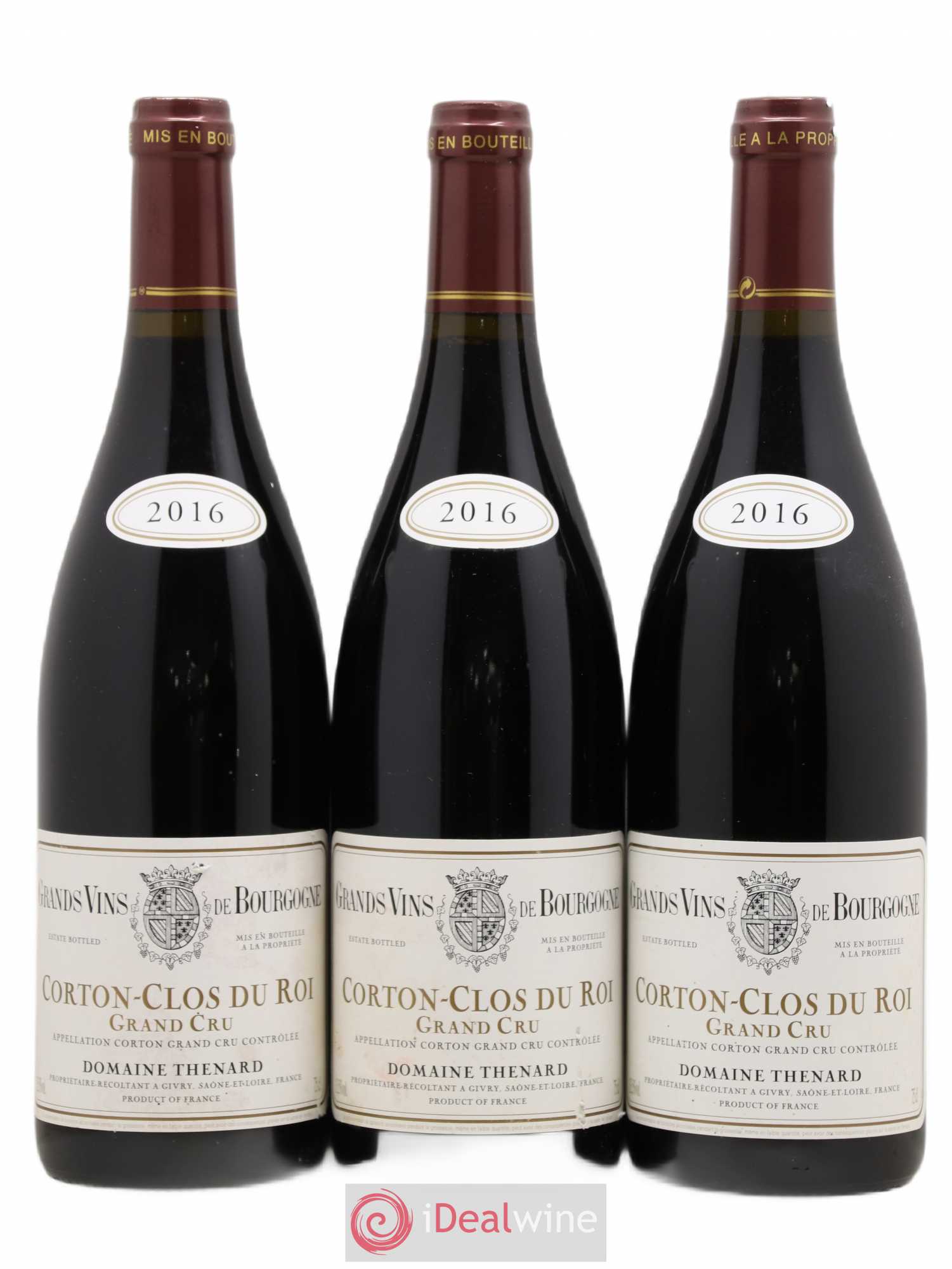 Corton Grand Cru Clos Du Roi Domaine Thenard 2016 - Lot de 3 bouteilles - 0