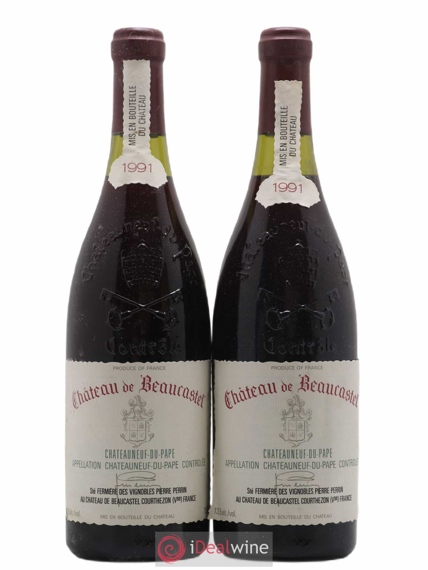 Châteauneuf-du-Pape Château de Beaucastel Famille Perrin 1991 - Lot de 2 bouteilles - 0